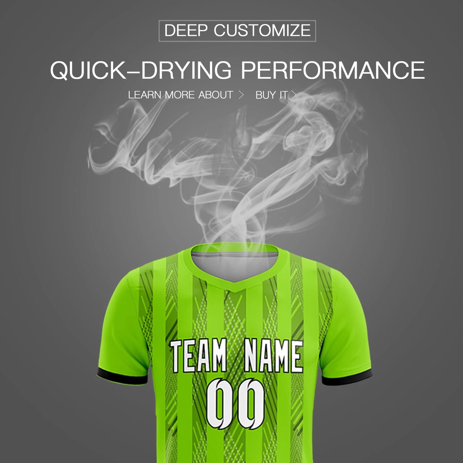 Custom Neon Green Black-White Soft Soccer Sets Jersey