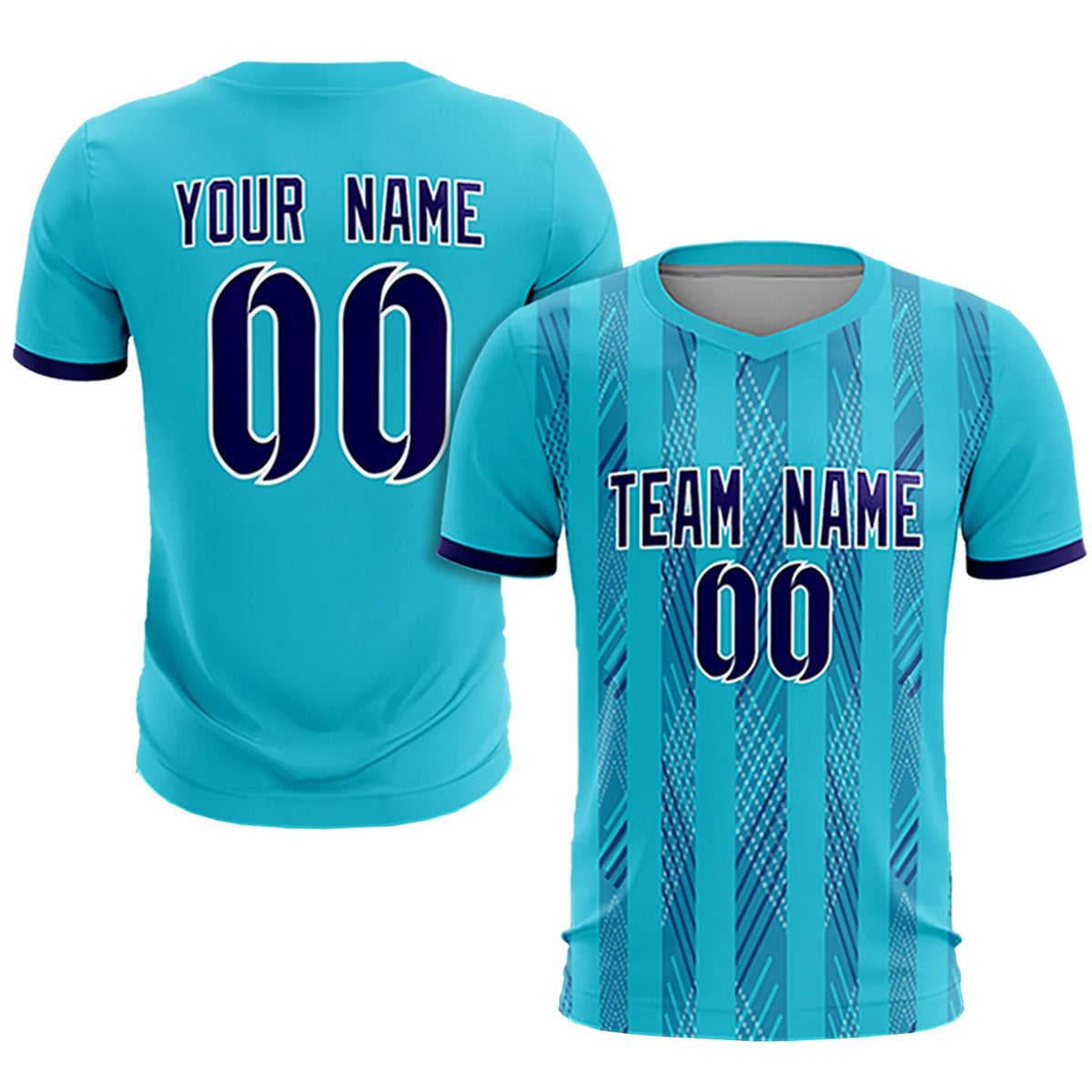 Custom Powder Blue Purple-White Soft Soccer Sets Jersey