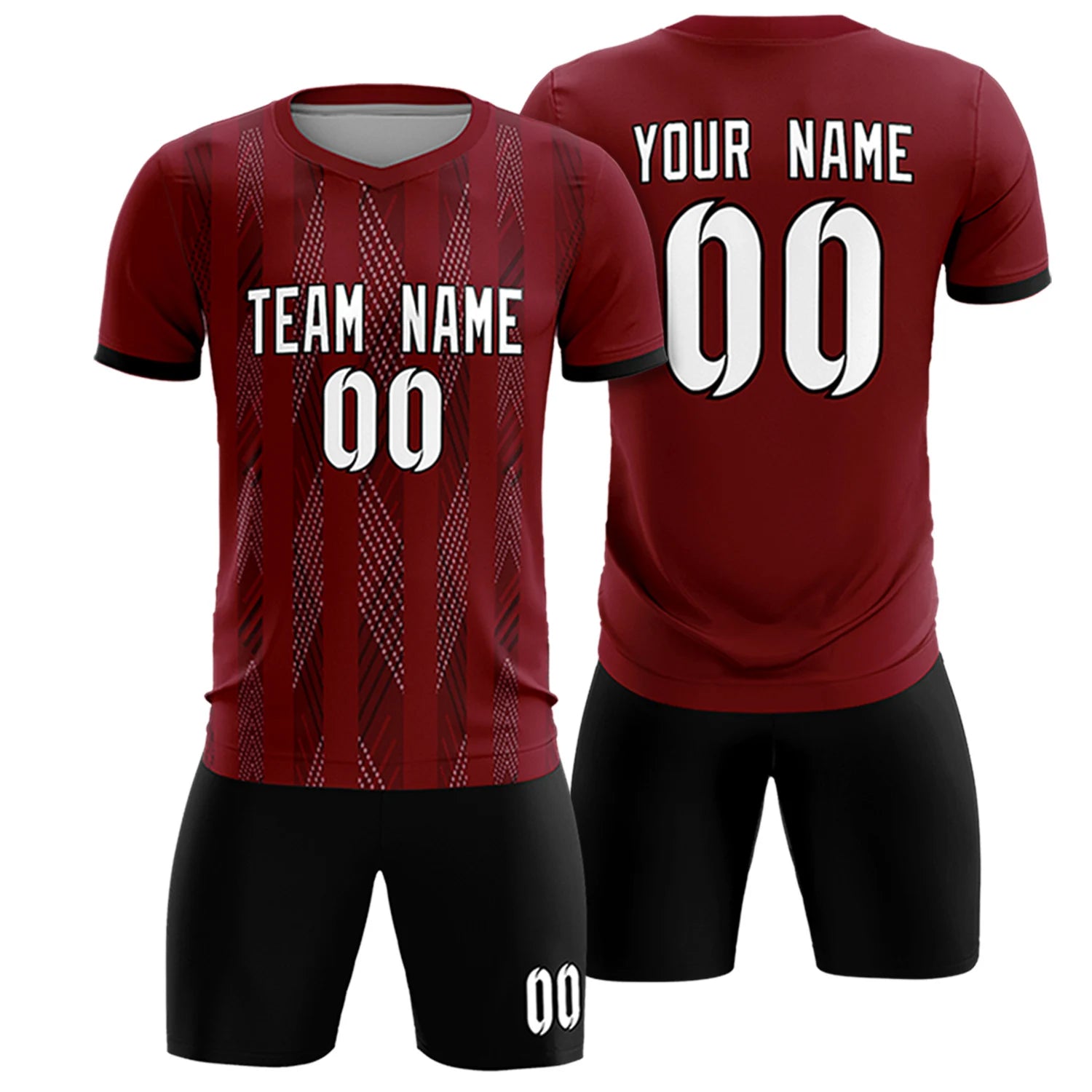 Custom Crimson Black-Gray Soft Soccer Sets Jersey