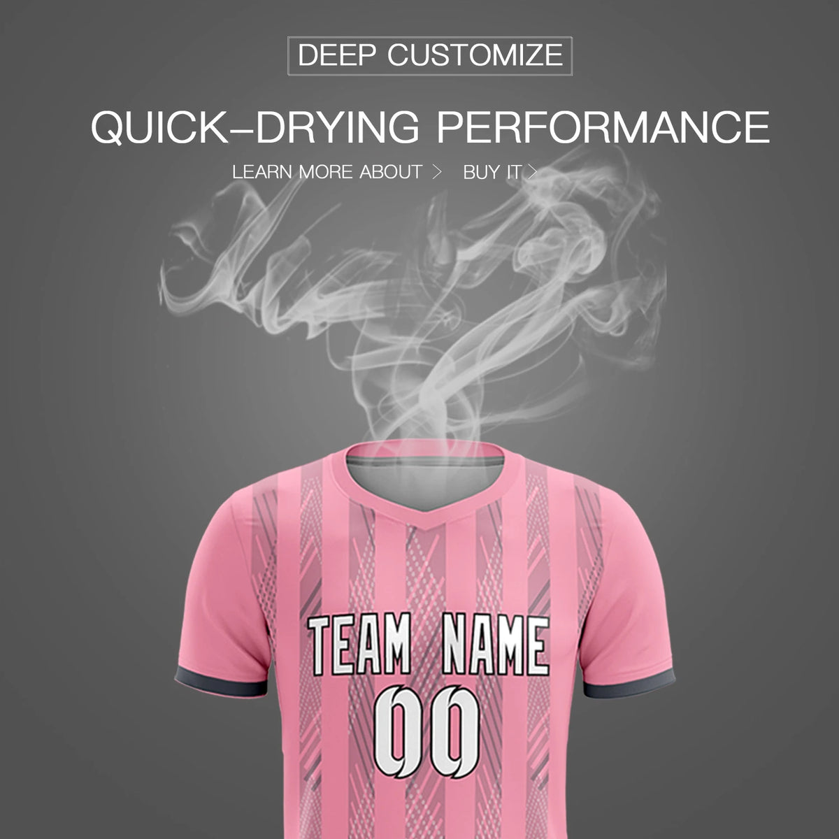 Custom Light Pink Gray-White Soft Soccer Sets Jersey