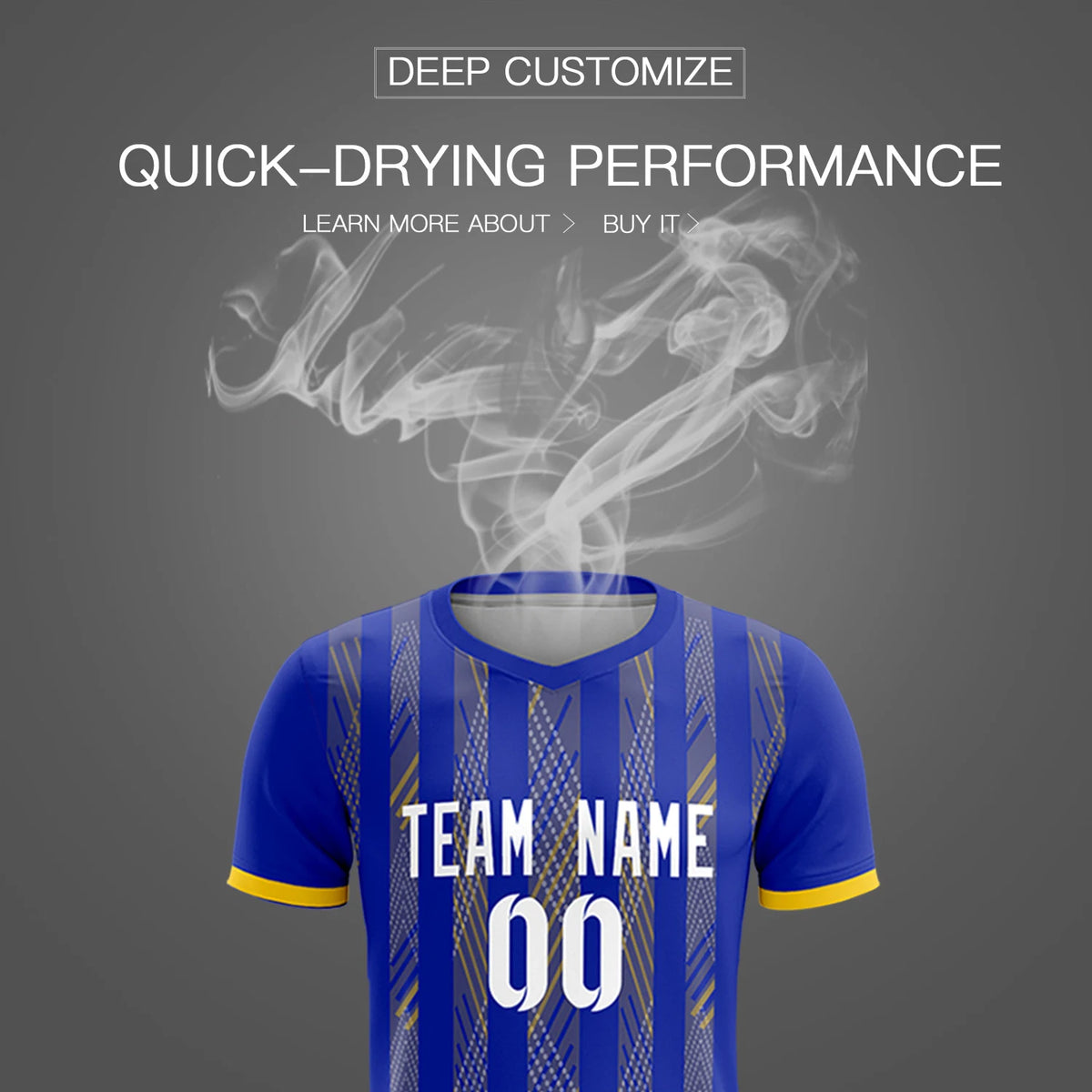 Custom Royal Blue Gold01-White Soft Soccer Sets Jersey