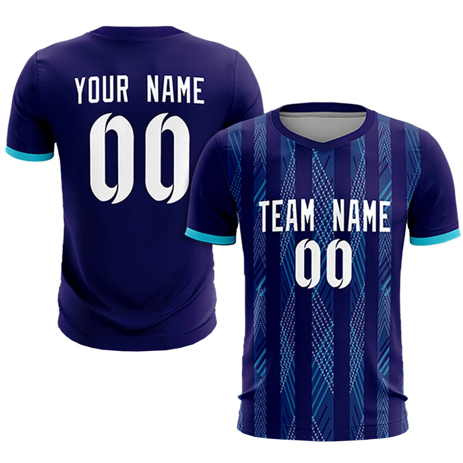 Custom Purple Sky Blue-White Soft Soccer Sets Jersey