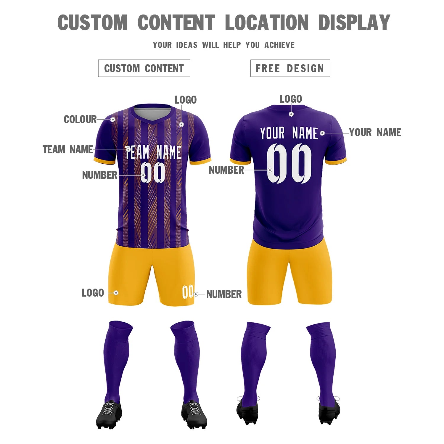 Custom Purple Pink-White Soft Soccer Sets Jersey