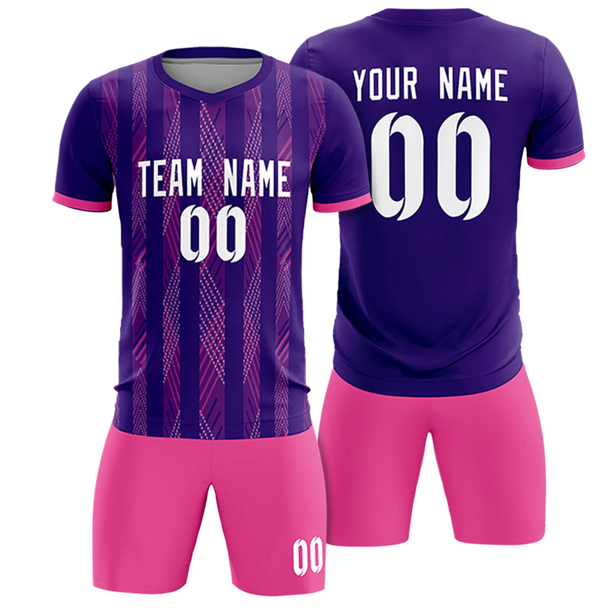 Custom Purple Pink-White Soft Soccer Sets Jersey