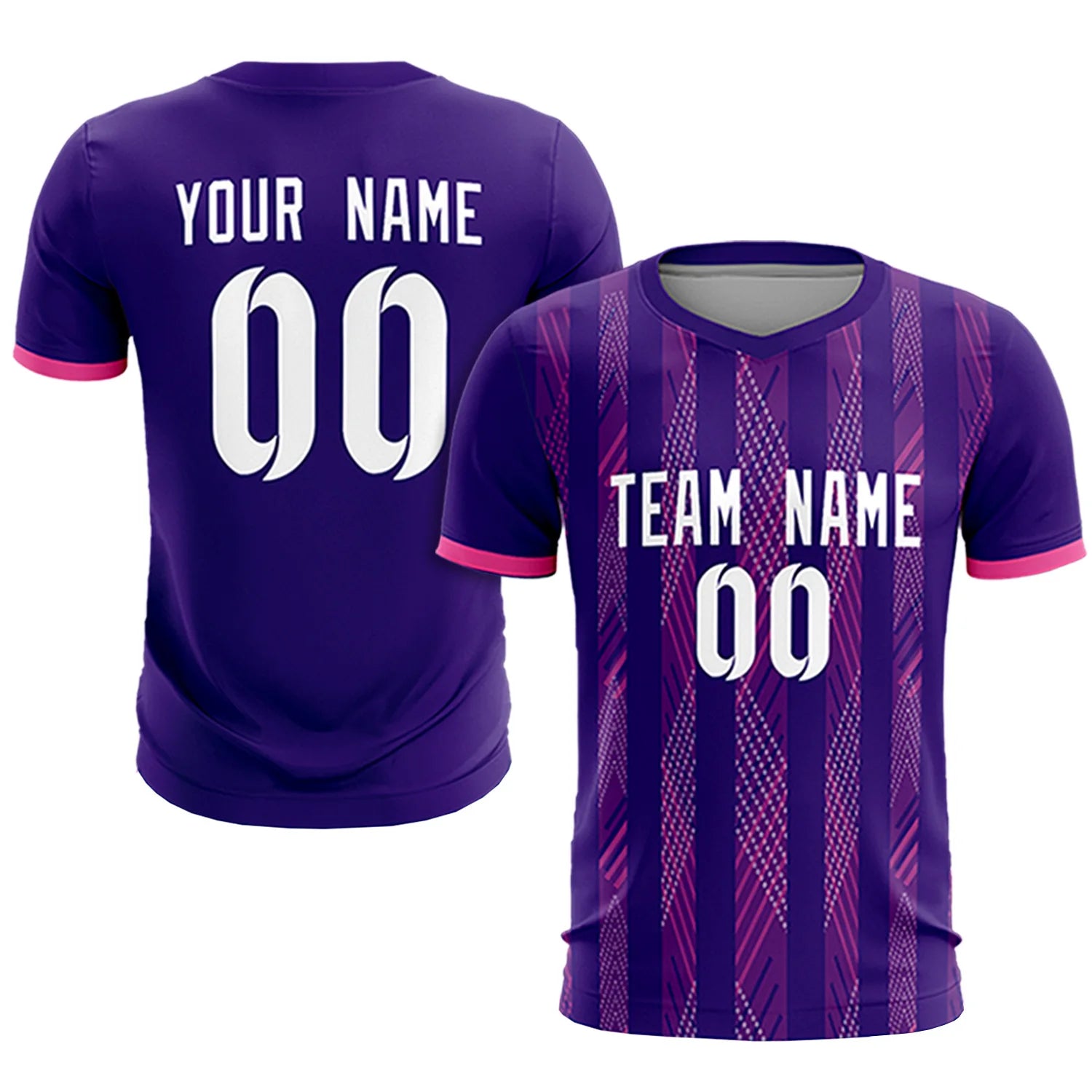 Custom Purple Pink-White Soft Soccer Sets Jersey