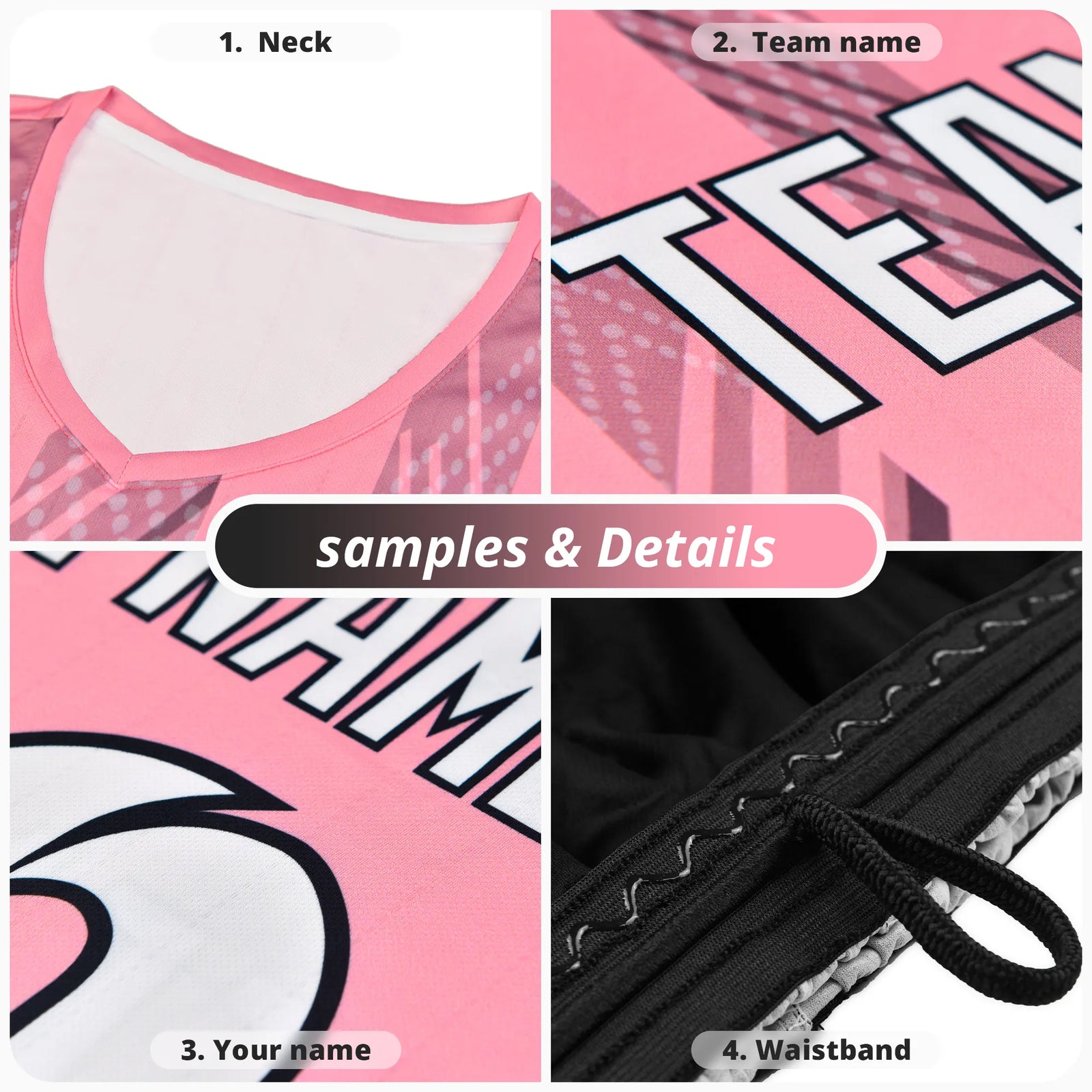 Custom Navy Pink-White Soft Soccer Sets Jersey