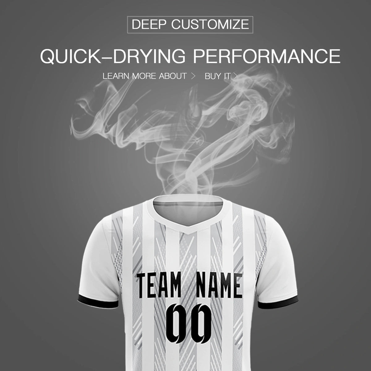 Custom White Black-White Soft Soccer Sets Jersey