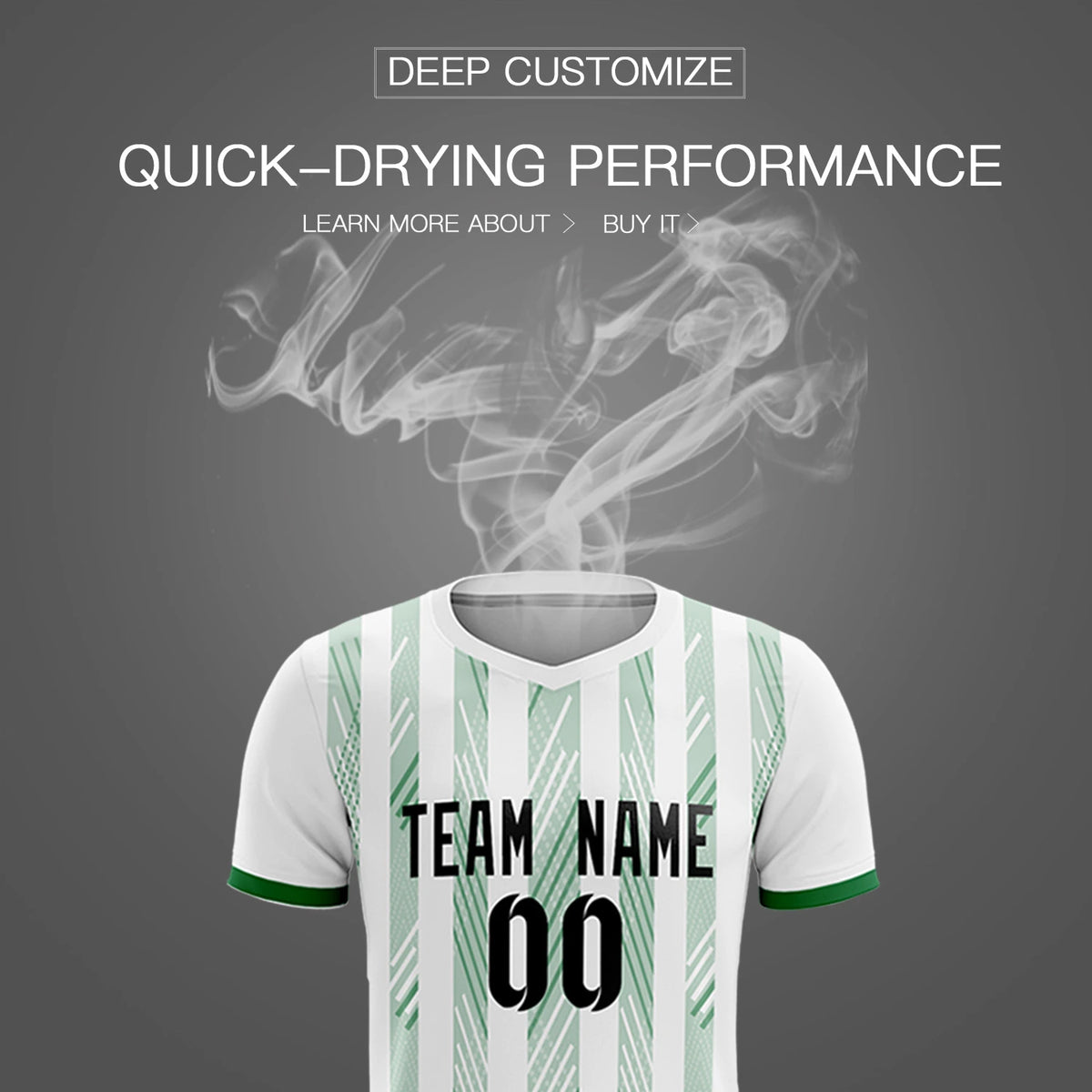 Custom White Kelly Green-White Soft Soccer Sets Jersey