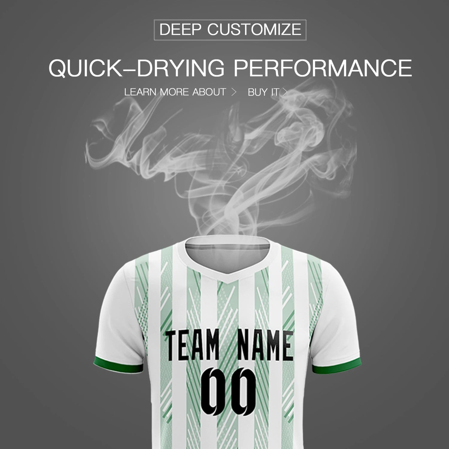 Custom White Kelly Green-White Soft Soccer Sets Jersey