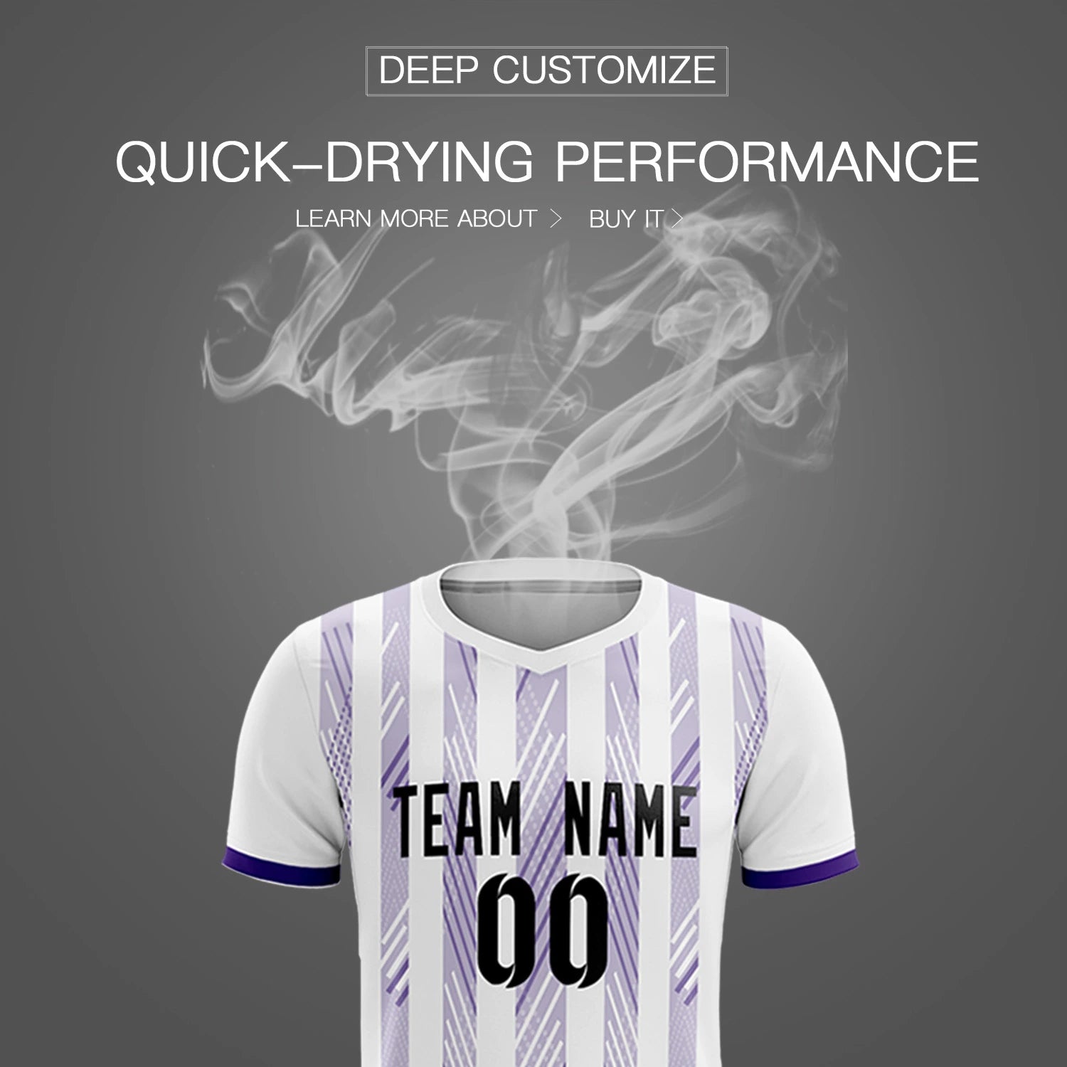 Custom White Purple-White Soft Soccer Sets Jersey
