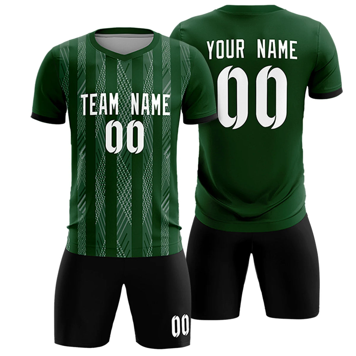 Custom Green Gray-White Soft Soccer Sets Jersey