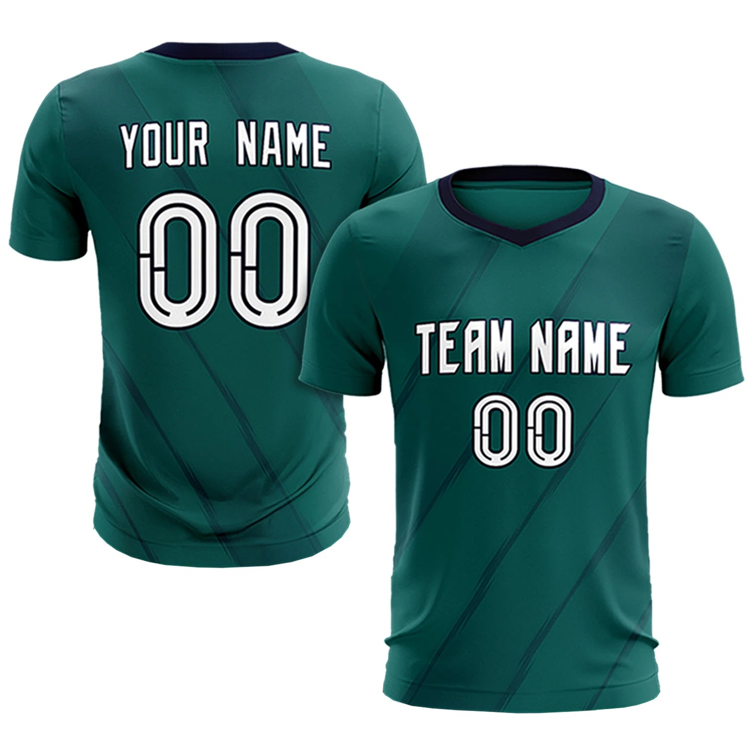 Custom Aqua Black Printing Sportswear Soccer Sets Jersey