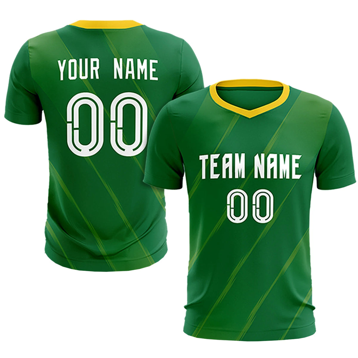 Custom Kelly Green Gold01 Printing Sportswear Soccer Sets Jersey
