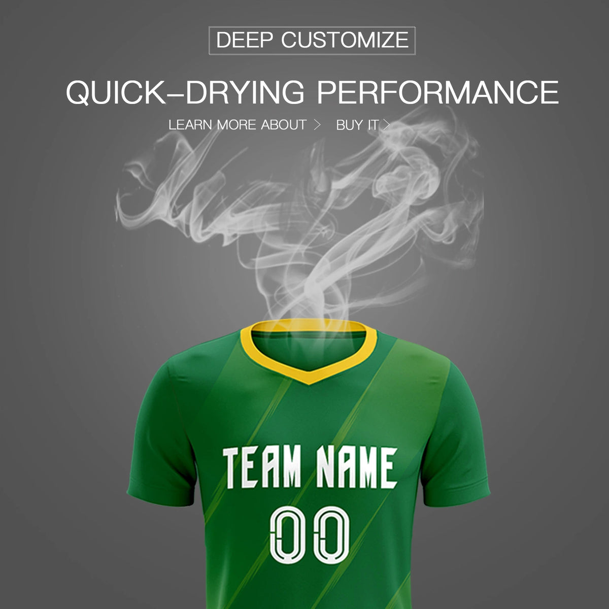 Custom Kelly Green Gold01 Printing Sportswear Soccer Sets Jersey