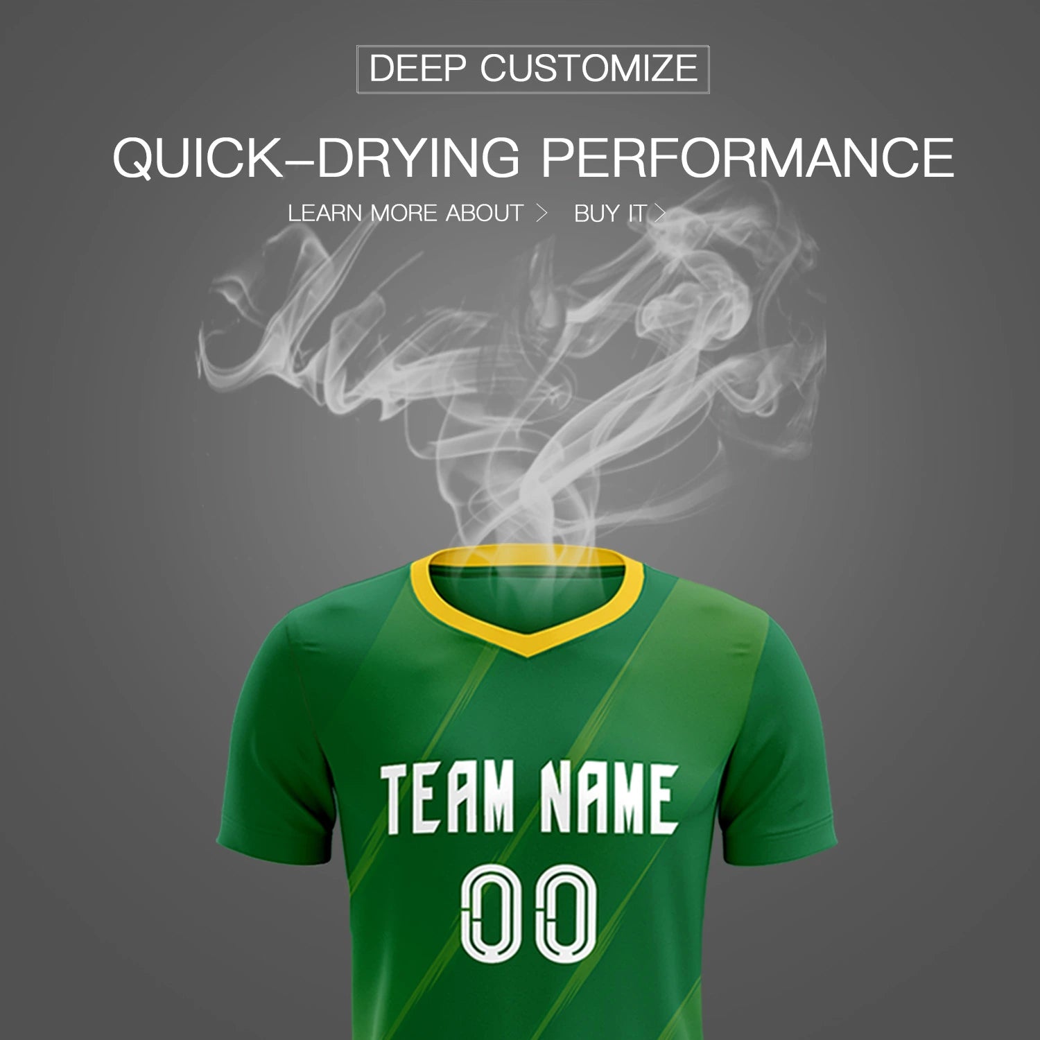 Custom Kelly Green Gold01 Printing Sportswear Soccer Sets Jersey