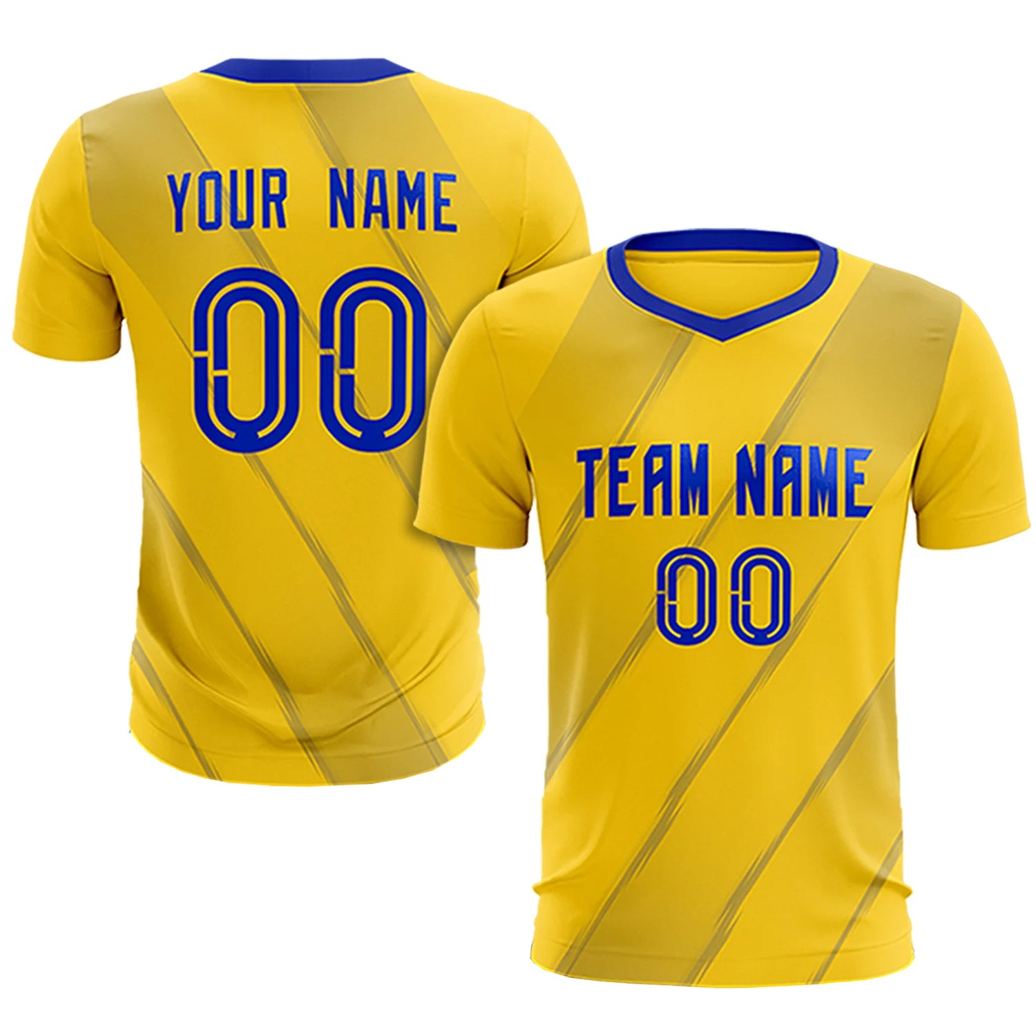 Custom Gold01 Royal Blue Printing Sportswear Soccer Sets Jersey