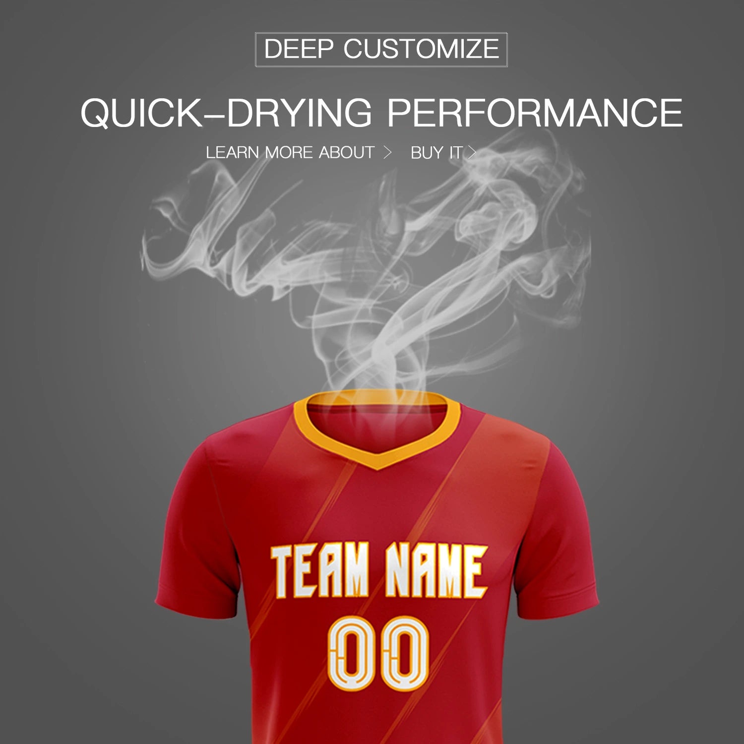 Custom Red Gold01 Printing Sportswear Soccer Sets Jersey
