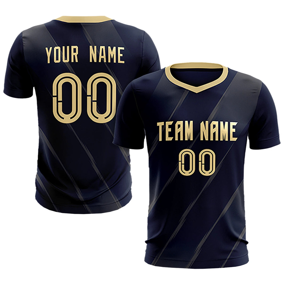 Custom Navy Khaki Printing Sportswear Soccer Sets Jersey