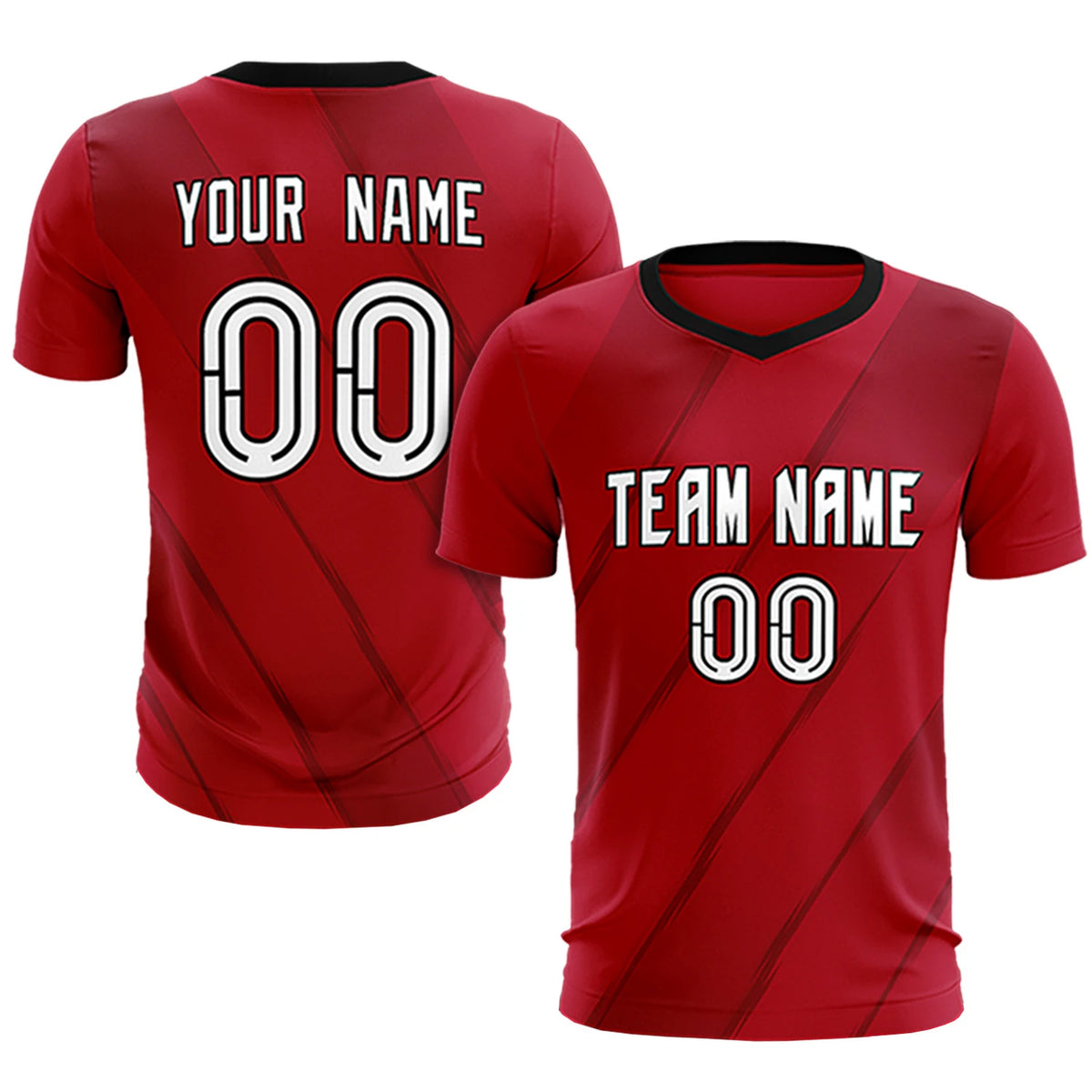 Custom Red Black Printing Sportswear Soccer Sets Jersey