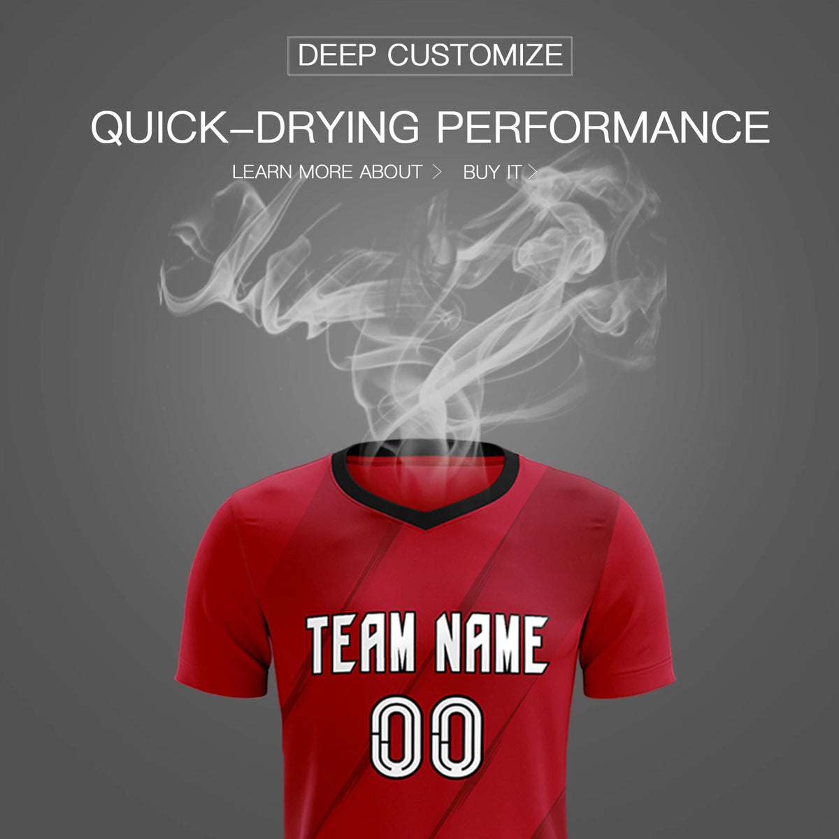 Custom Red Black Printing Sportswear Soccer Sets Jersey