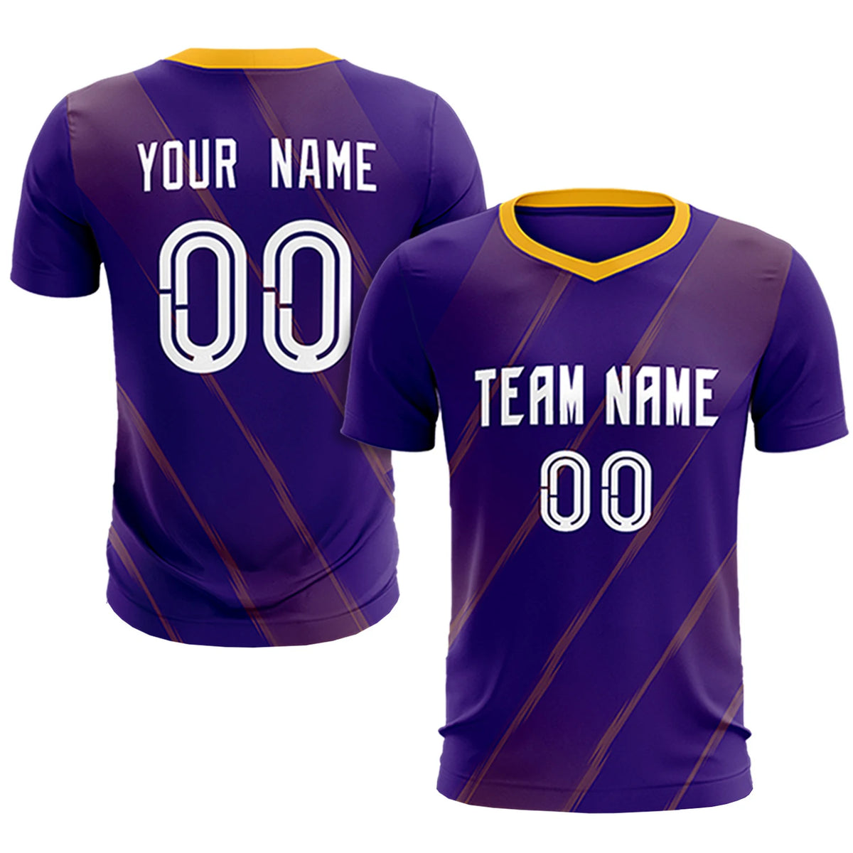 Custom Purple Yellow Printing Sportswear Soccer Sets Jersey