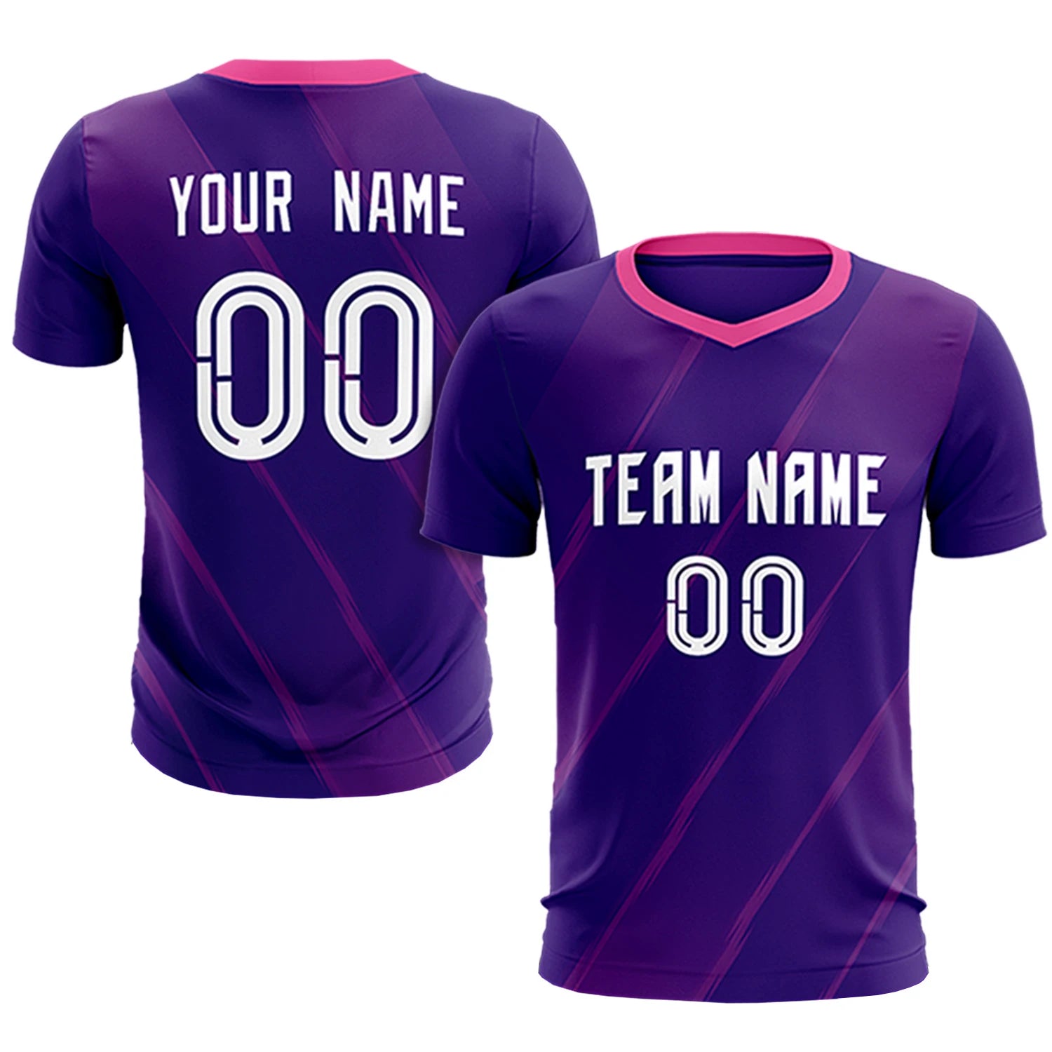 Custom Purple Pink Printing Sportswear Soccer Sets Jersey