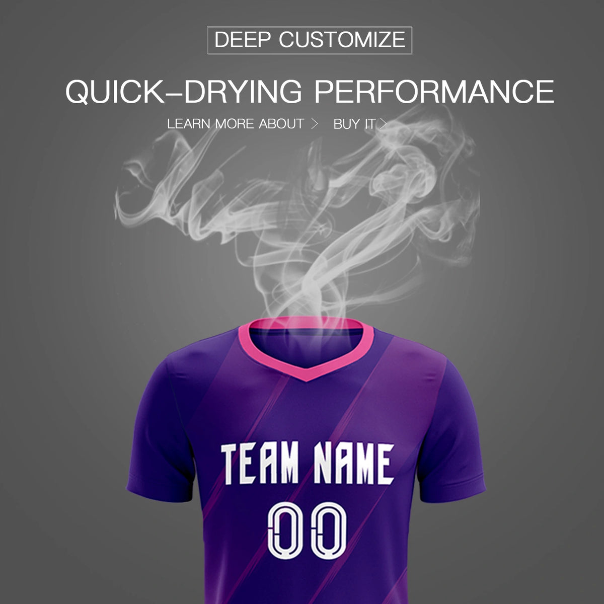 Custom Purple Pink Printing Sportswear Soccer Sets Jersey