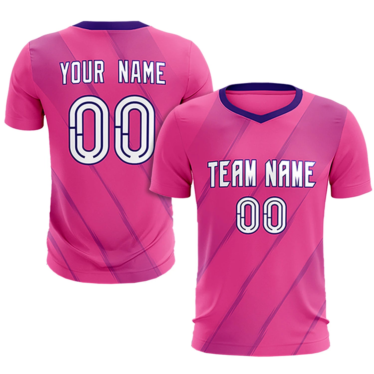 Custom Pink Purple Printing Sportswear Soccer Sets Jersey