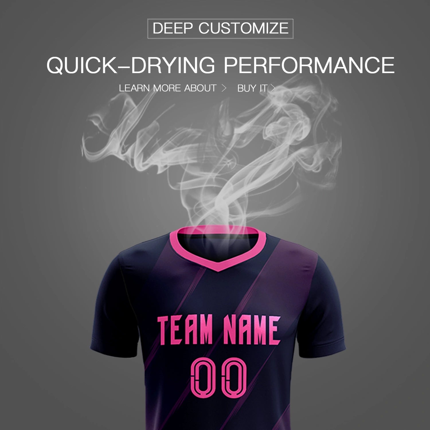 Custom Navy Pink Printing Sportswear Soccer Sets Jersey