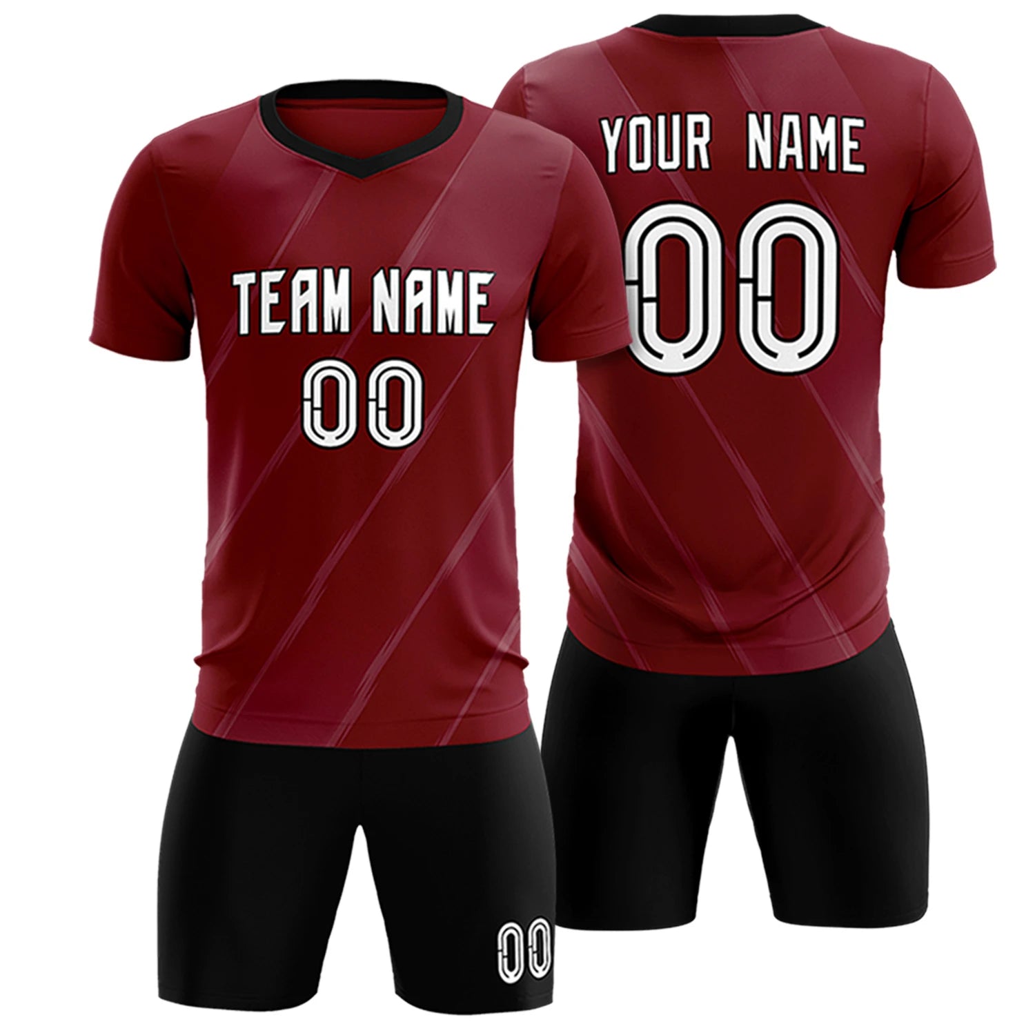 Custom Crimson Gray Printing Sportswear Soccer Sets Jersey