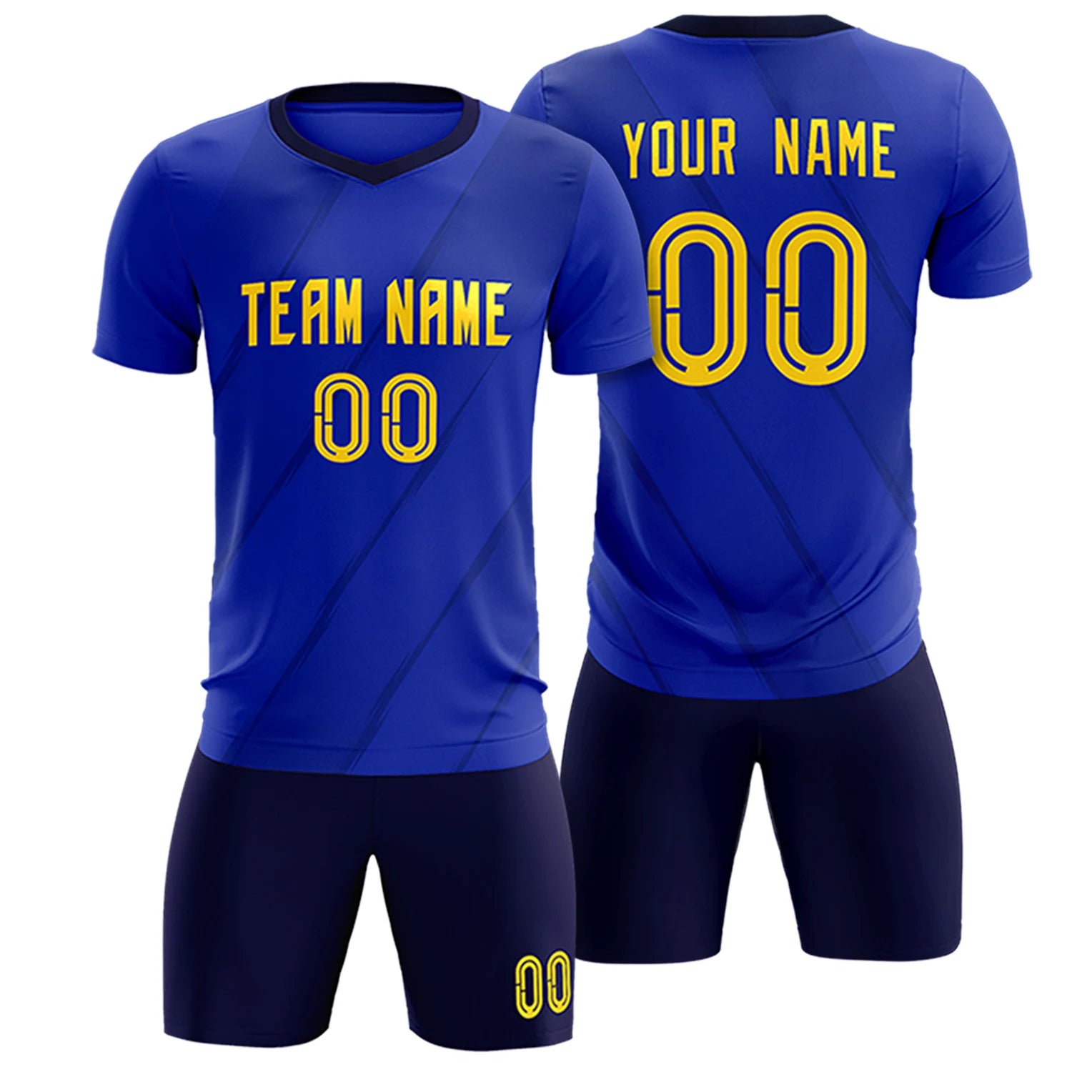 Custom Royal Blue Navy Printing Sportswear Soccer Sets Jersey