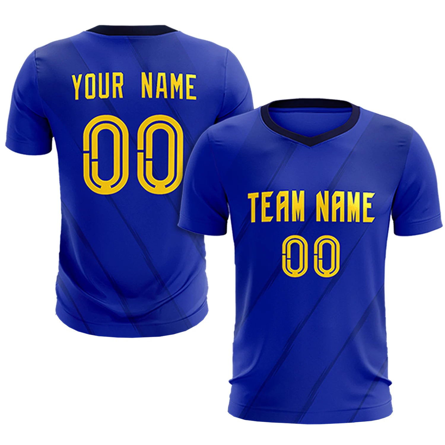 Custom Royal Blue Navy Printing Sportswear Soccer Sets Jersey