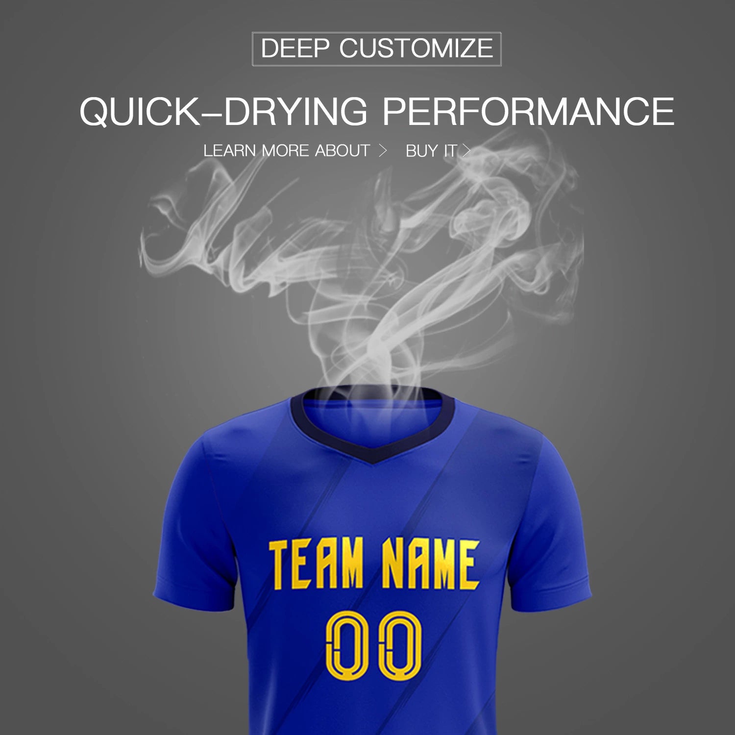Custom Royal Blue Navy Printing Sportswear Soccer Sets Jersey