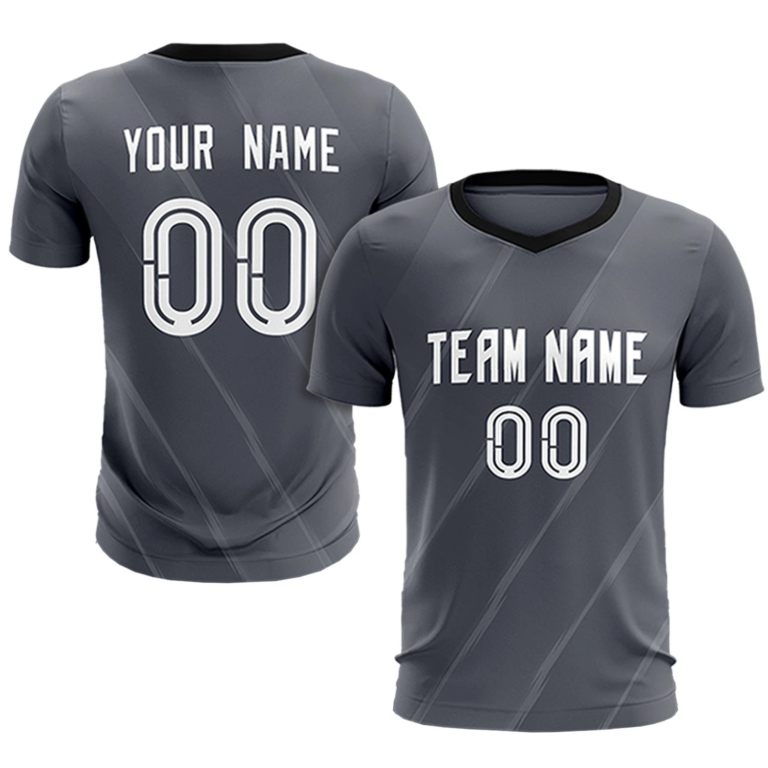 Custom Dark Gray Gray Printing Sportswear Soccer Sets Jersey