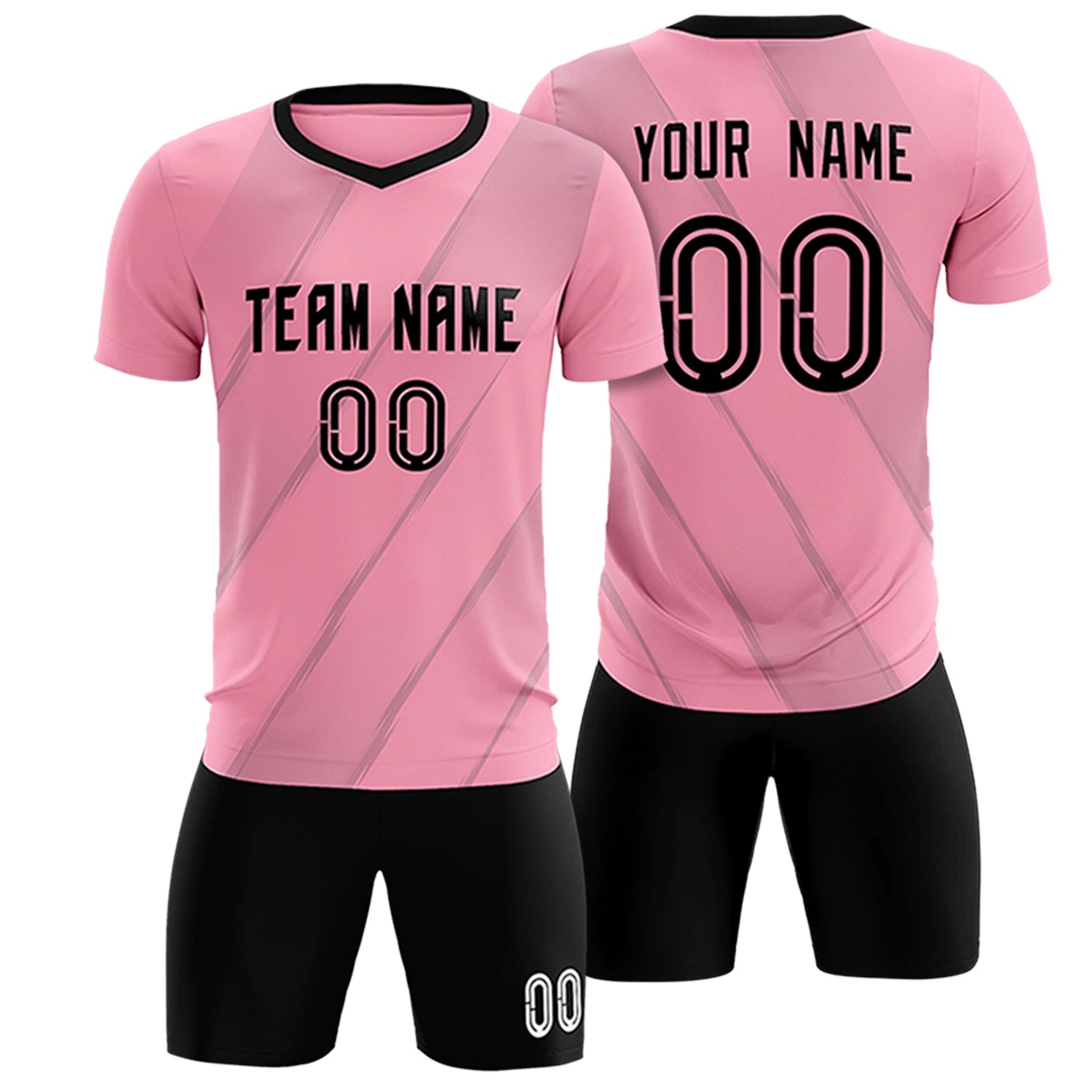 Custom Pink Gray Printing Sportswear Soccer Sets Jersey