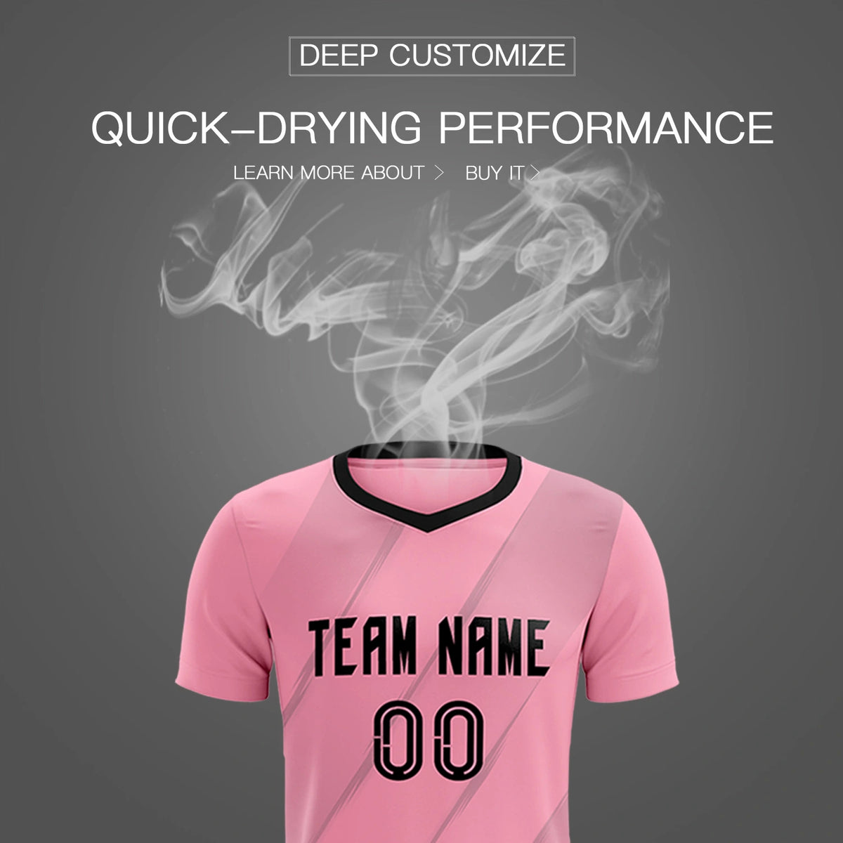 Custom Pink Gray Printing Sportswear Soccer Sets Jersey