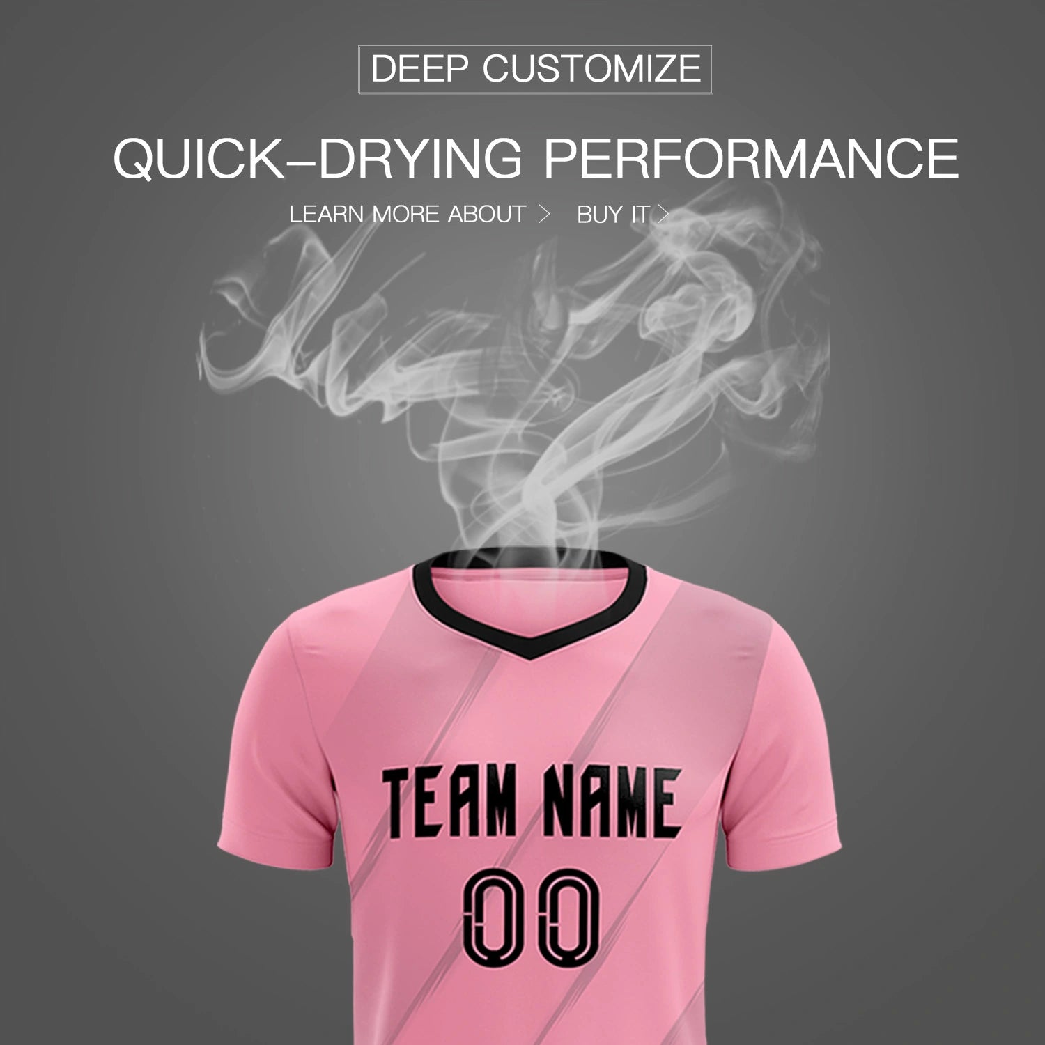 Custom Pink Gray Printing Sportswear Soccer Sets Jersey