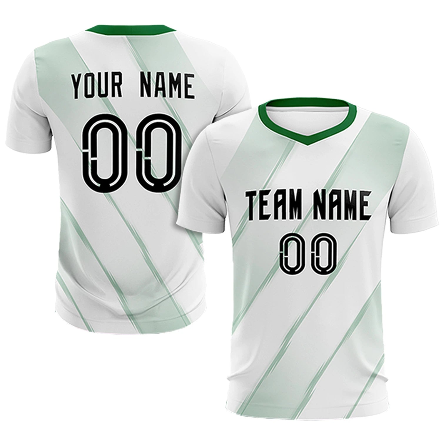 Custom White Kelly Green Printing Sportswear Soccer Sets Jersey