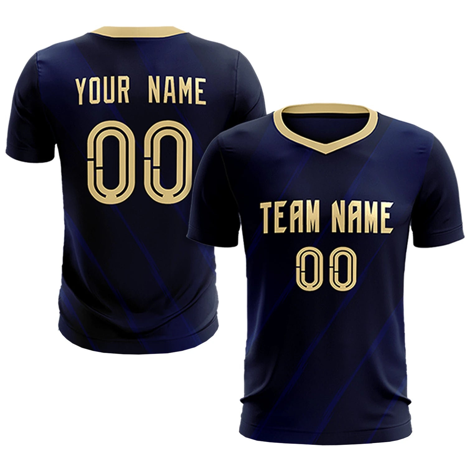 Custom Navy Khaki Printing Sportswear Soccer Sets Jersey