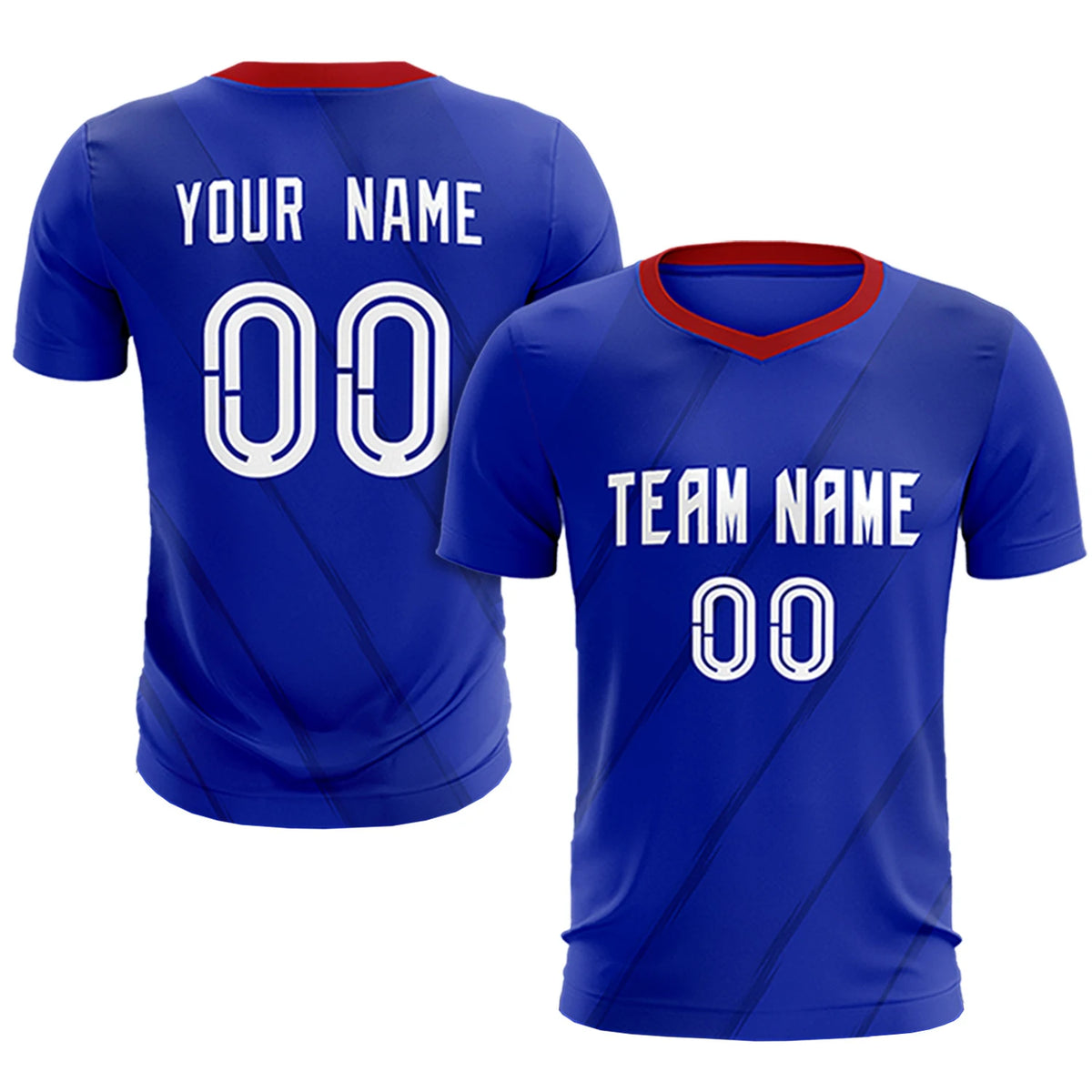 Custom Royal Blue Navy Printing Sportswear Soccer Sets Jersey