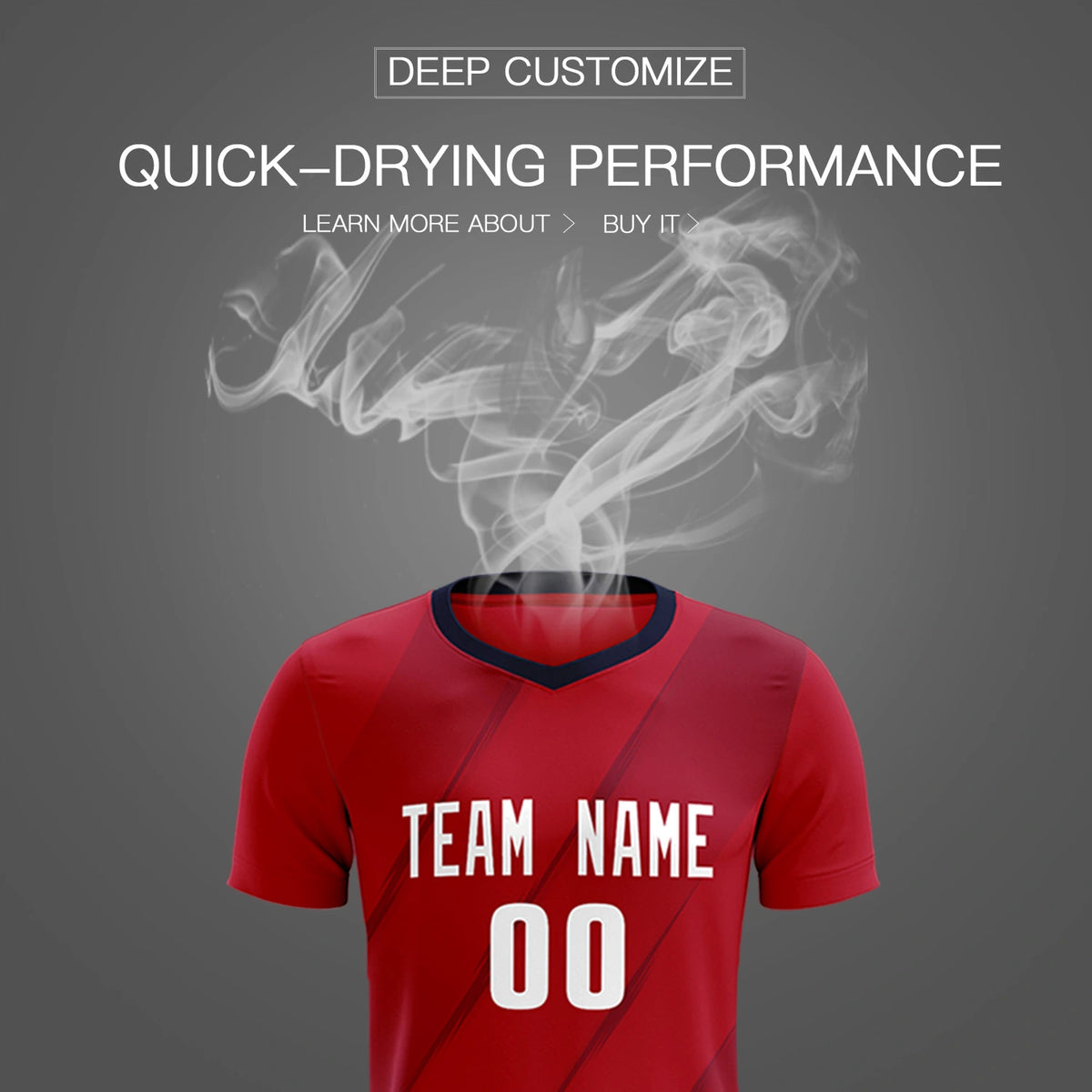 Custom Red Navy Printing Sportswear Soccer Sets Jersey