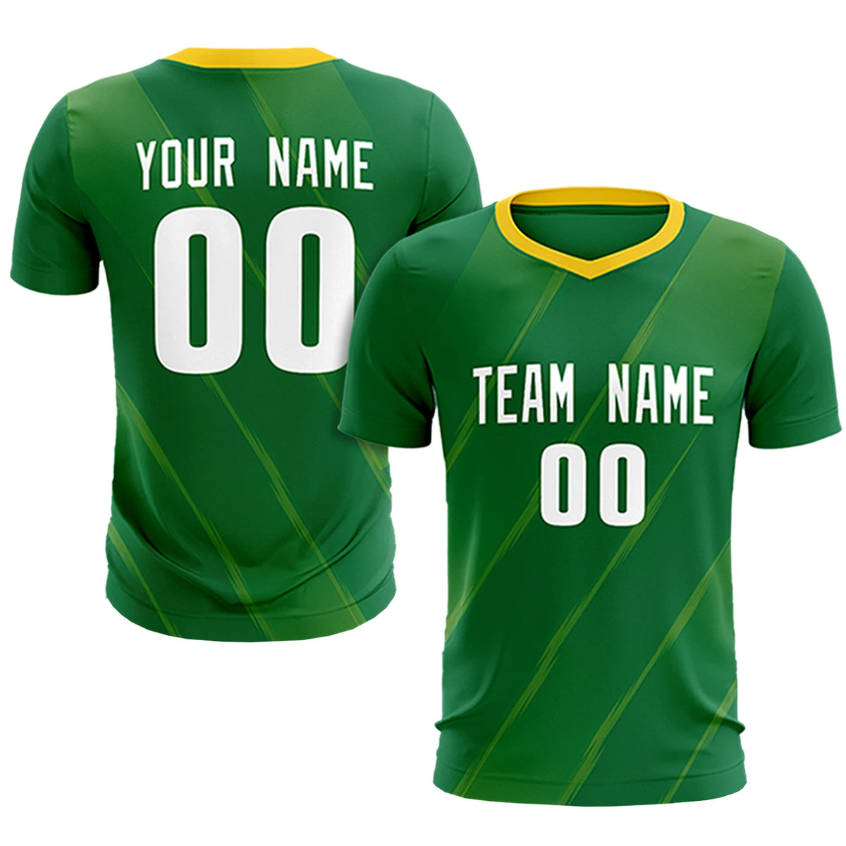 Custom Kelly Green Gold01 Printing Sportswear Soccer Sets Jersey