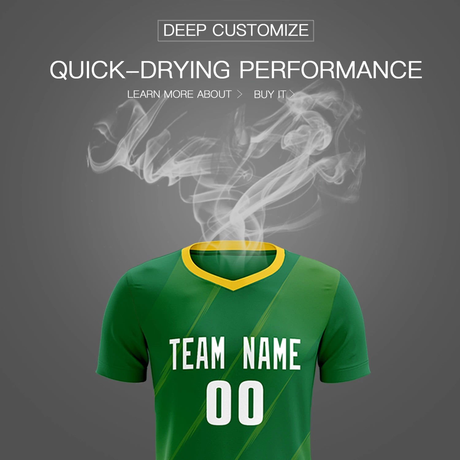 Custom Kelly Green Gold01 Printing Sportswear Soccer Sets Jersey