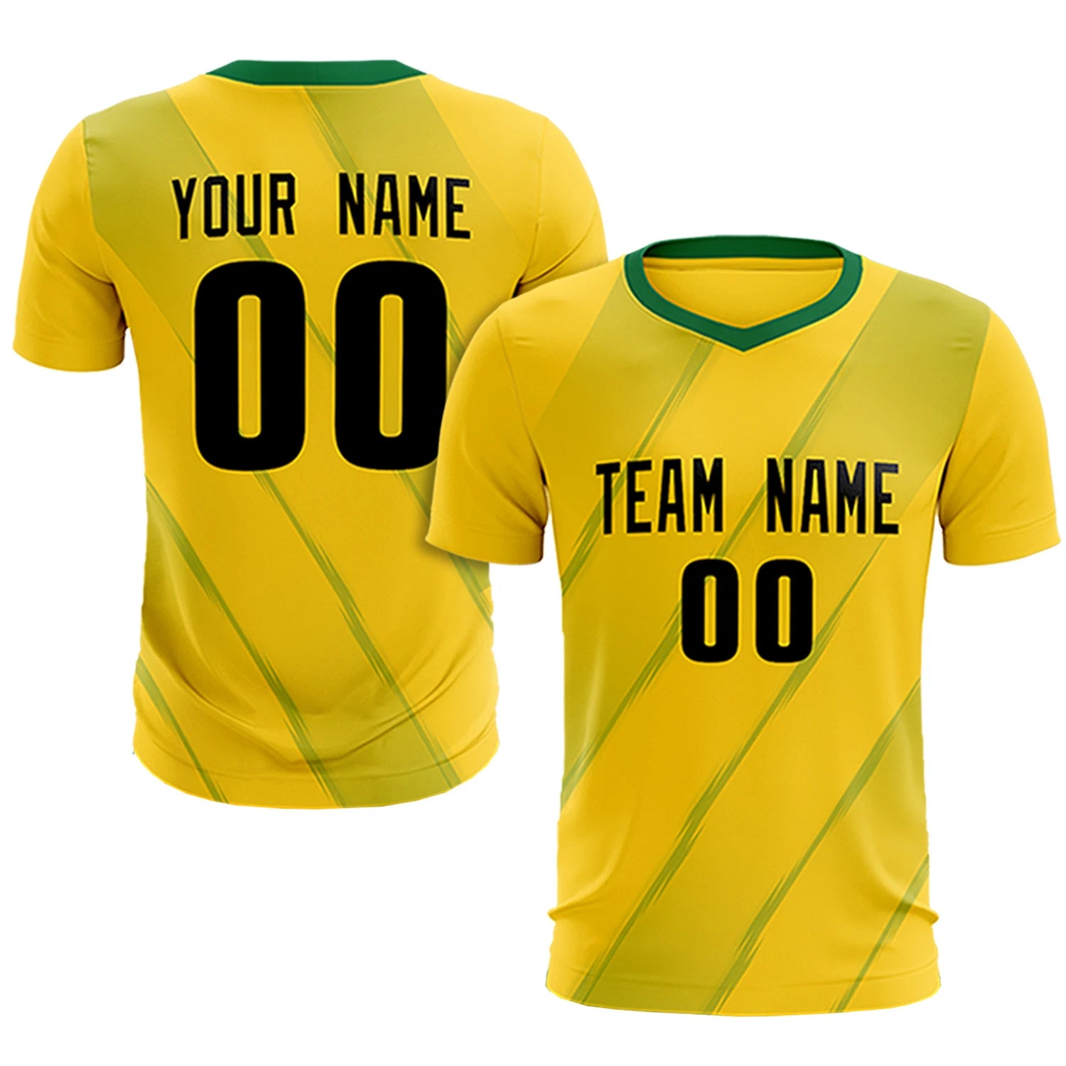 Custom Gold01 Kelly Green Printing Sportswear Soccer Sets Jersey