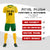 Custom Gold01 Kelly Green Printing Sportswear Soccer Sets Jersey