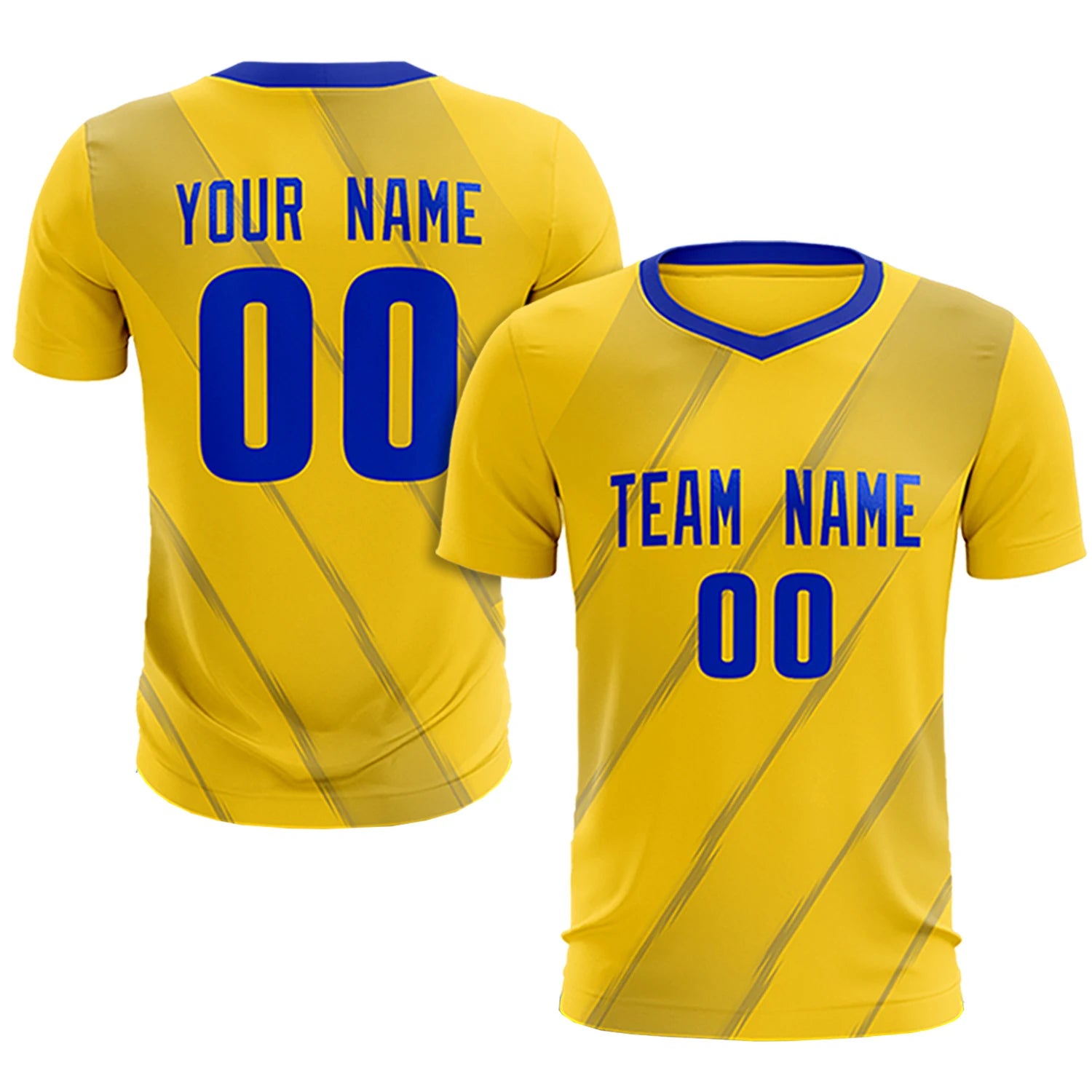 Custom Gold01 Royal Blue Printing Sportswear Soccer Sets Jersey