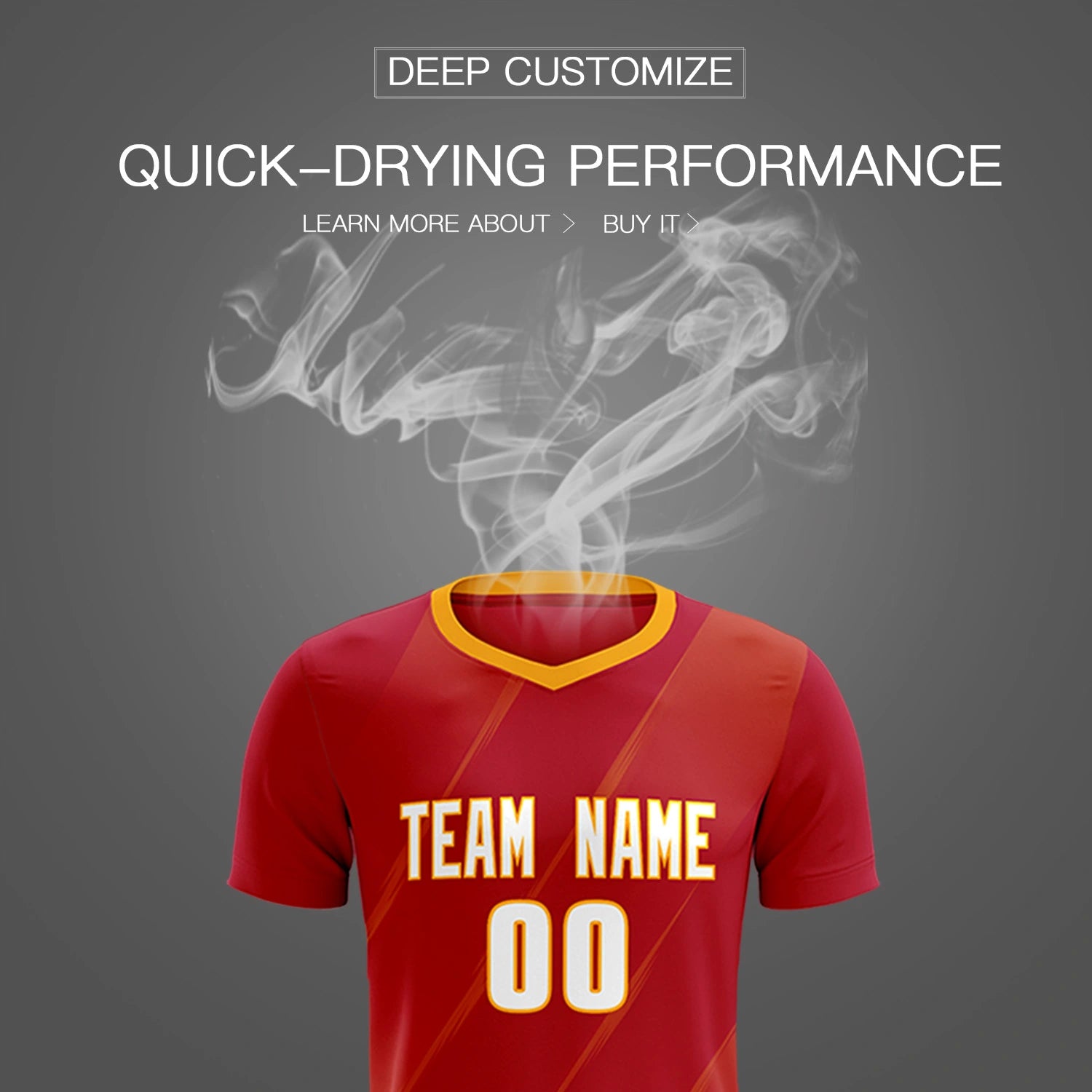 Custom Red Gold01 Printing Sportswear Soccer Sets Jersey