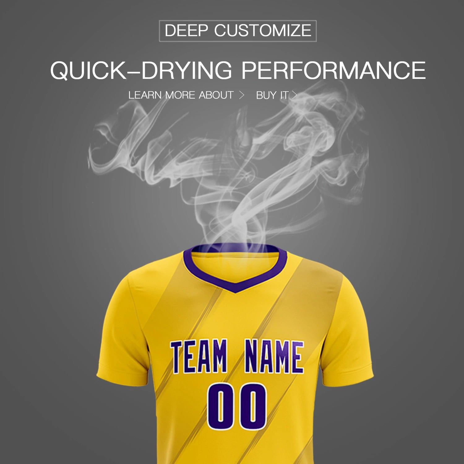 Custom Gold01 Purple Printing Sportswear Soccer Sets Jersey