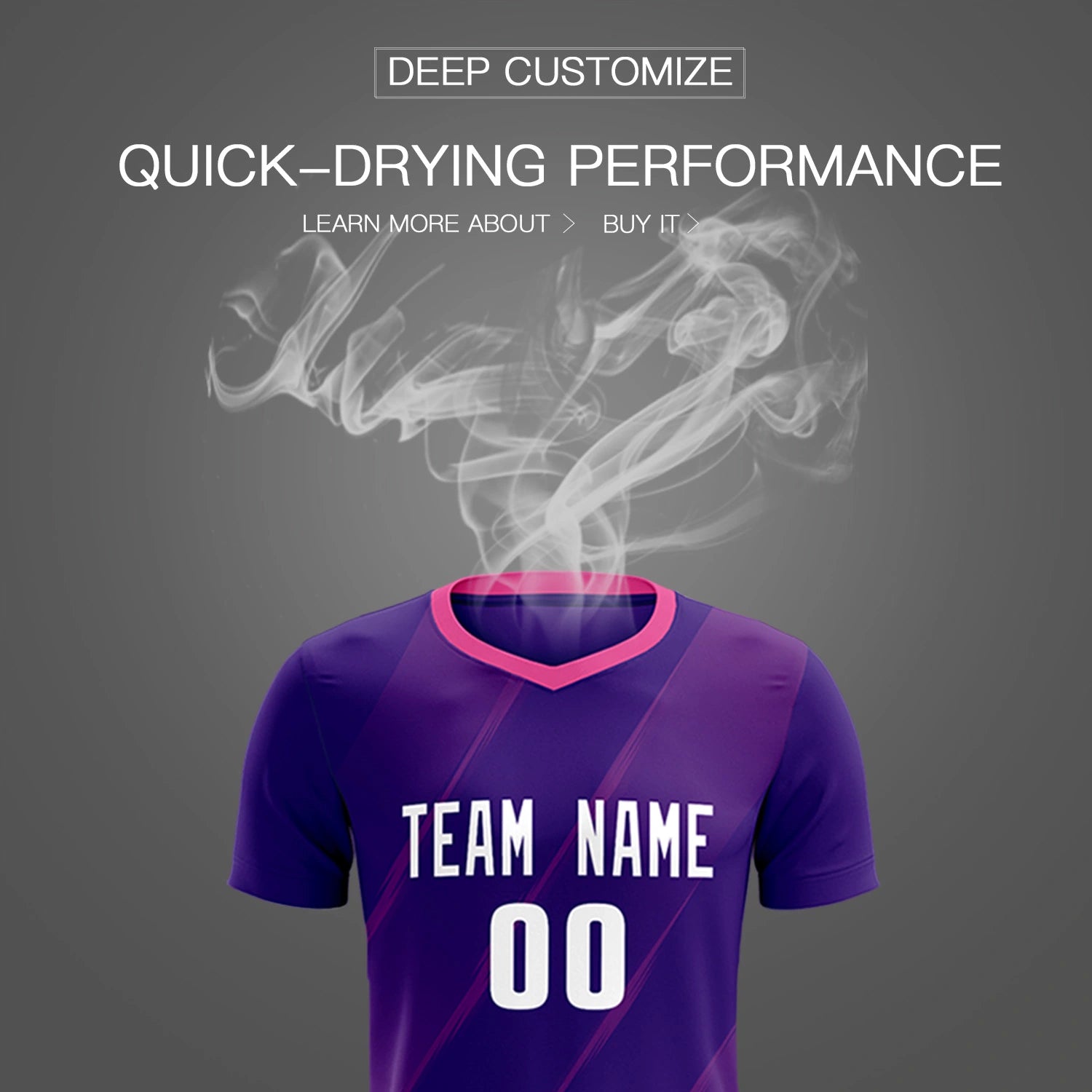 Custom Purple Pink Printing Sportswear Soccer Sets Jersey