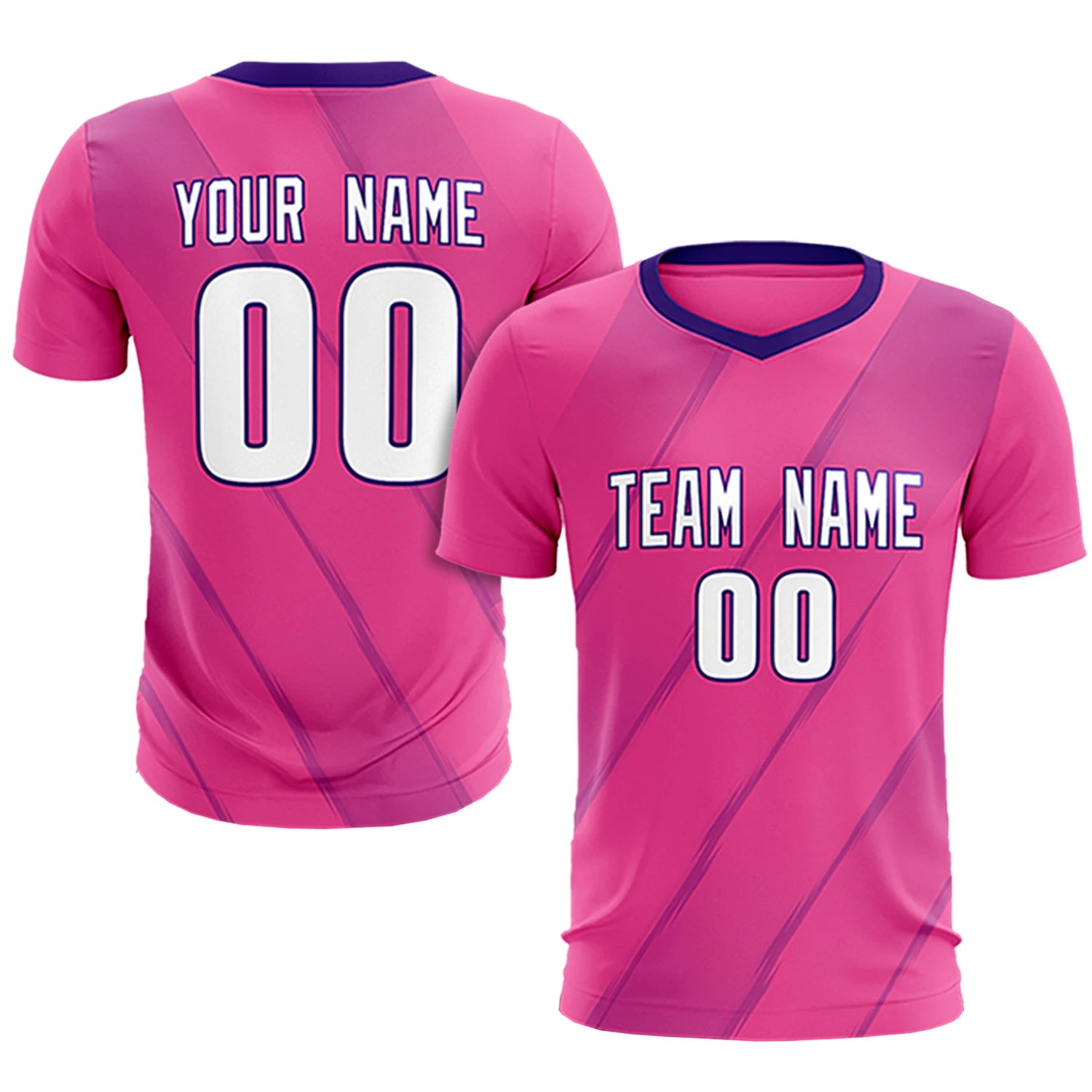 Custom Pink Purple Printing Sportswear Soccer Sets Jersey